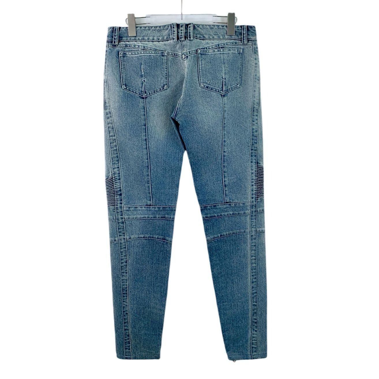 Balmain Balmain Blue Distressed Zippered Casual Denim Trousers Size Size 40" / US 18 - 7 Thumbnail