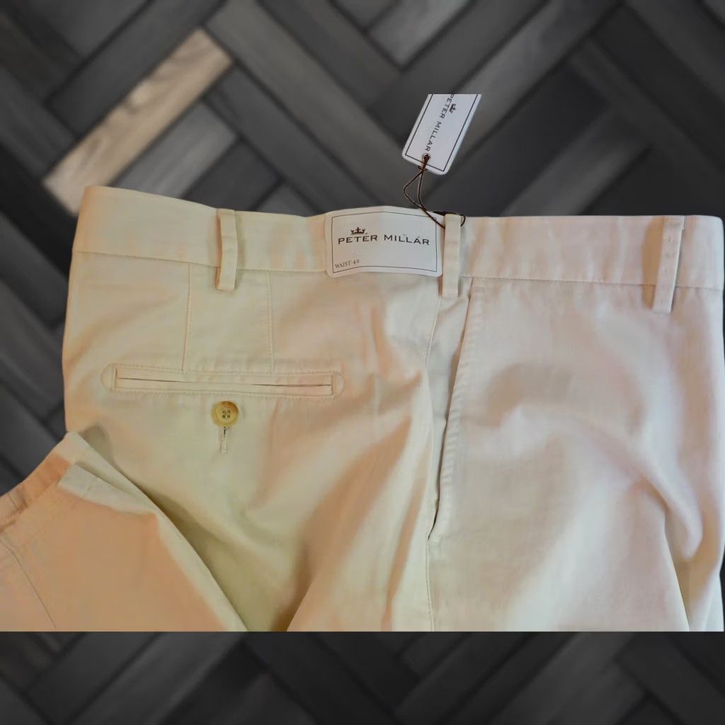 Peter Millar VINTAGE Peter Millar Pants 4 Pocket Flat Front 100% Cotton Ivory 42x37 NWT Mens Pants Size US 42 / EU 58 - 1 Thumbnail