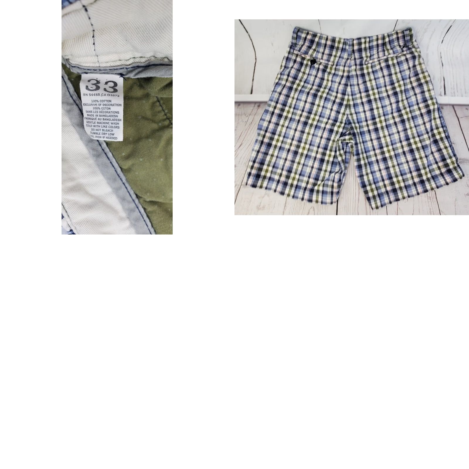 American Eagle Outfitters VINTAGE American Eagle Shorts Men 33 Blue Green Plaid Zip Button Casual Chino Pockets Size US 33 - 8 Thumbnail