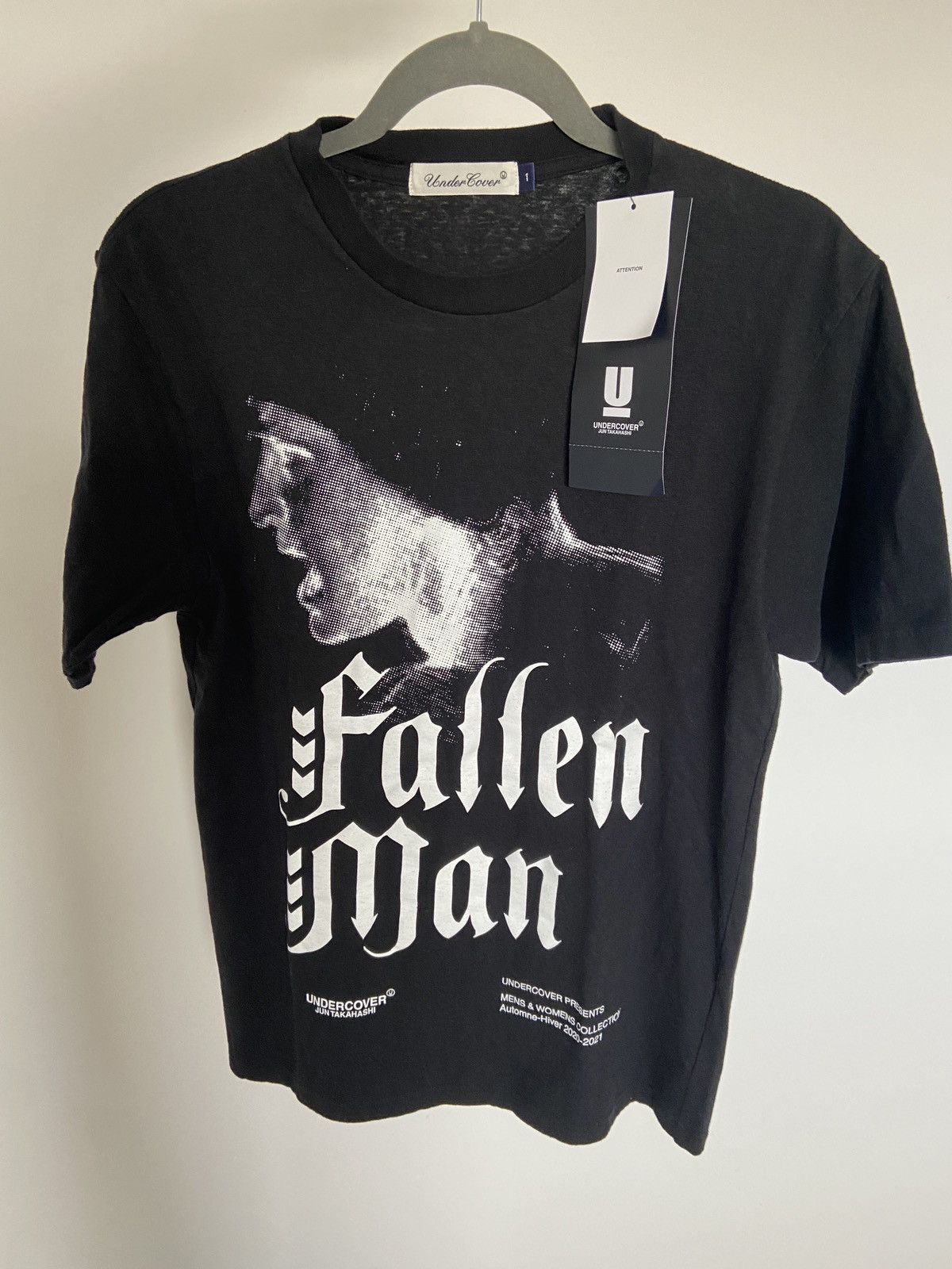 image of Undercover Fallen Man T-Shirt in Black, Men's (Size Small)