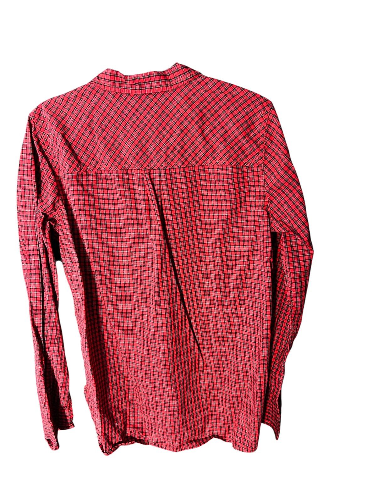 J.Crew : J.Crew Red Plaid Button-Down Shirt with Black Lace Detail Size L / US 10 / IT 46 - 2 Thumbnail