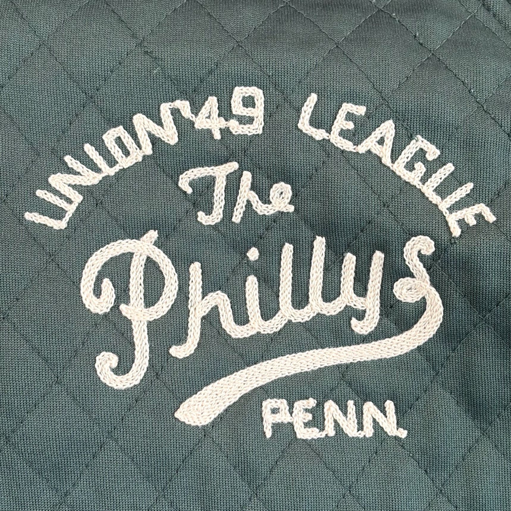 Scotch & Soda Scotch & Soda Amsterdam The Phillys Union 49 League Penn Champs Jacket Men 2XL Green Quilted Geometric Full Zip Varsity All Seasons Regular"} Size US XXL / EU 58 / 5 - 3 Thumbnail