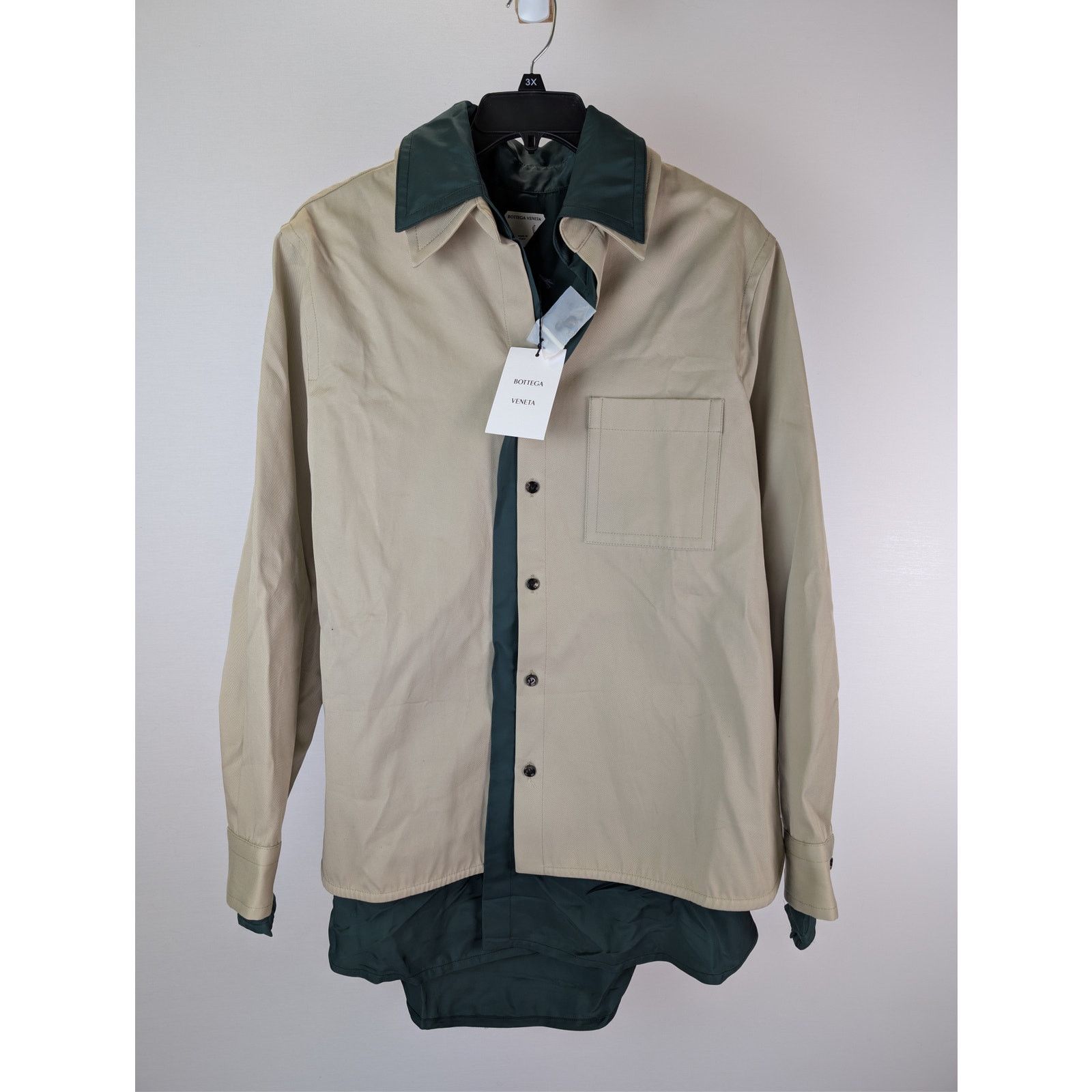 Bottega Veneta o1rshd1 Cotton Twill Overshirt Button up Shirt in Travertine Size US M / EU 48-50 / 2 - 2 Thumbnail