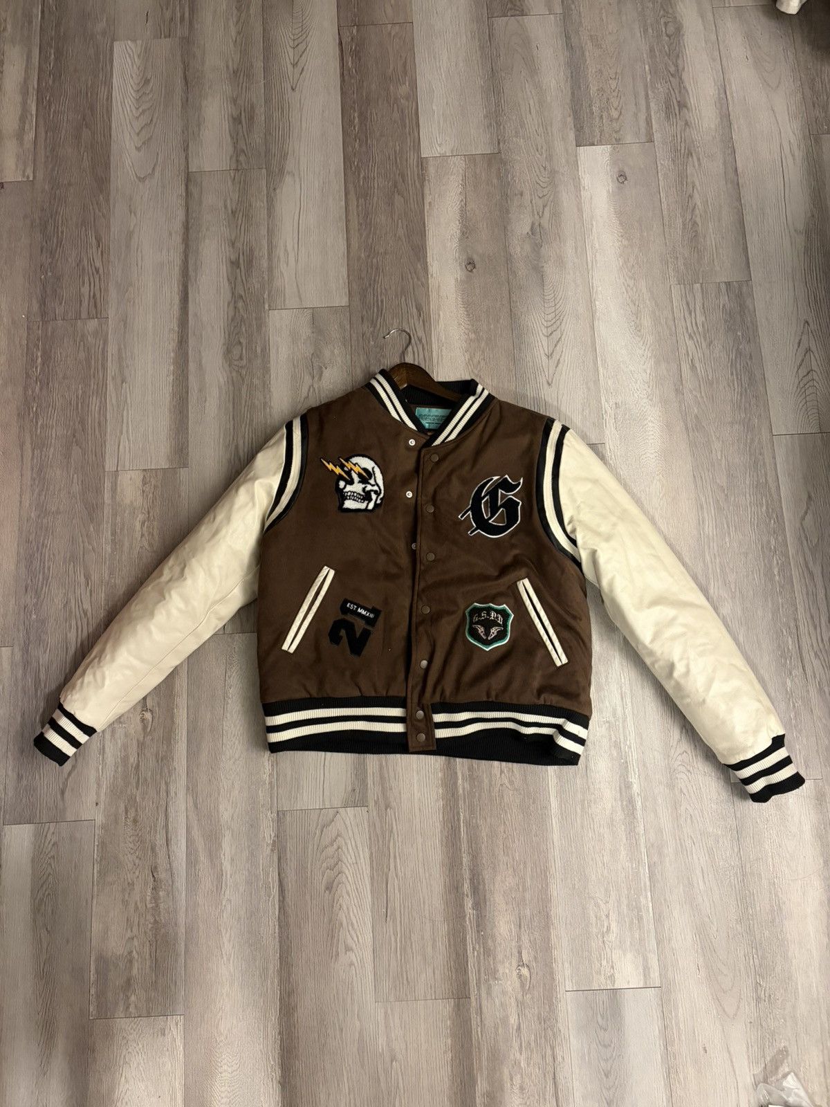 Godspeed Brown Godspeed Calf Leather Varsity Jacket Size US L / EU 52-54 / 3 - 3 Thumbnail