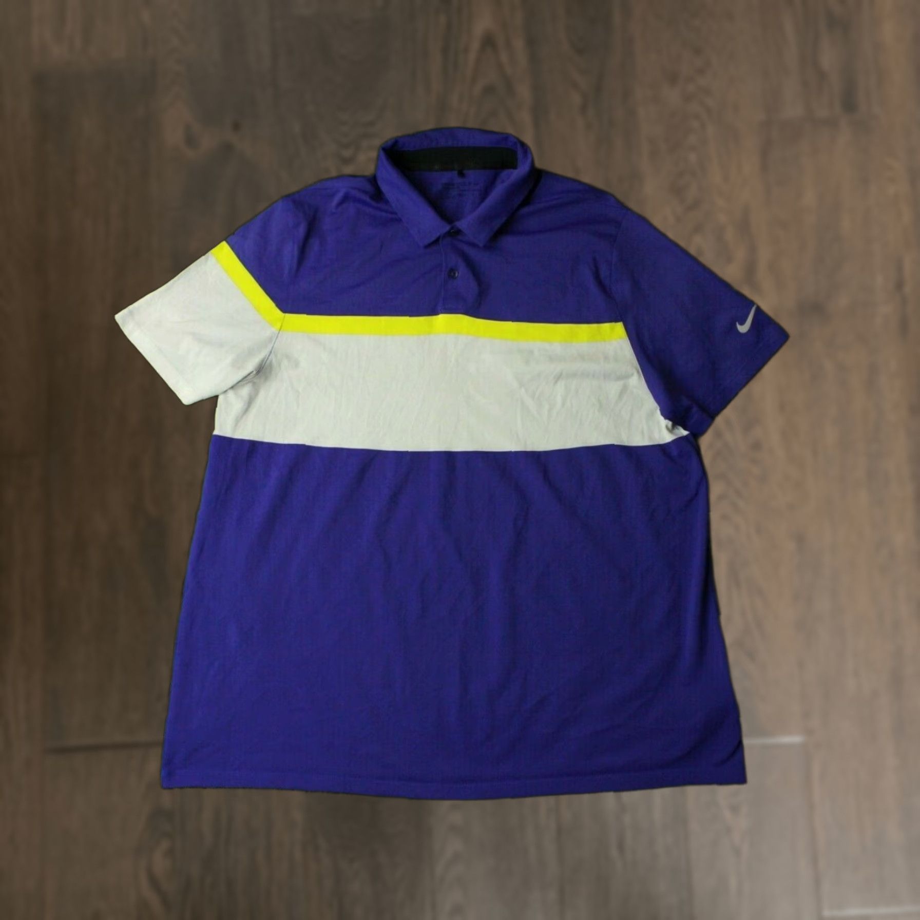 Nike NIKE Golf Dri-FIT Polo Shirt Mens XL Blue White Yellow Polo Shirt Size US XL / EU 56 / 4 - 1 Thumbnail