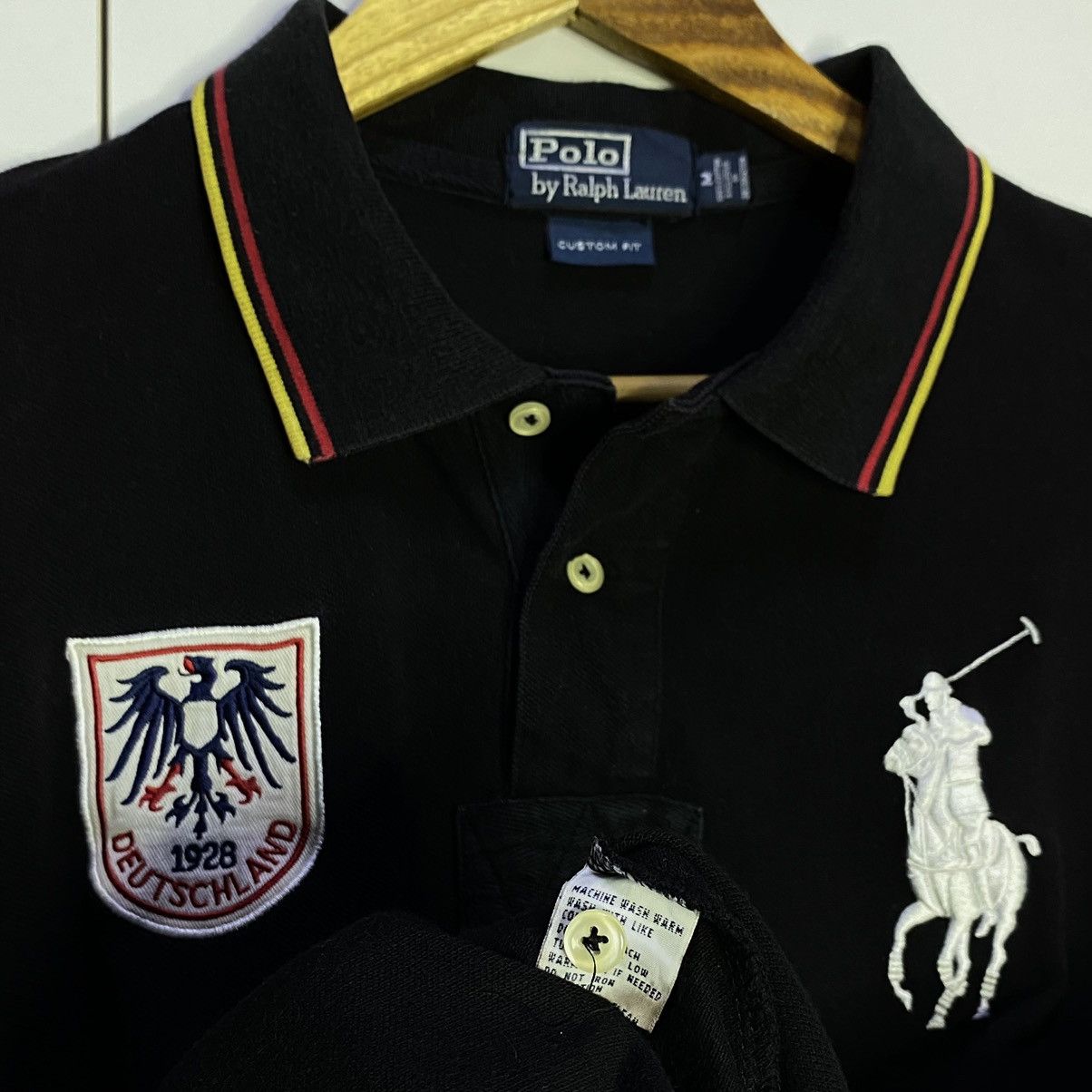 Polo Ralph Lauren × Vintage Ralph Lauren RL Germany Country Black Polo Shirt Chief keef Size US M / EU 48-50 / 2 - 4 Thumbnail