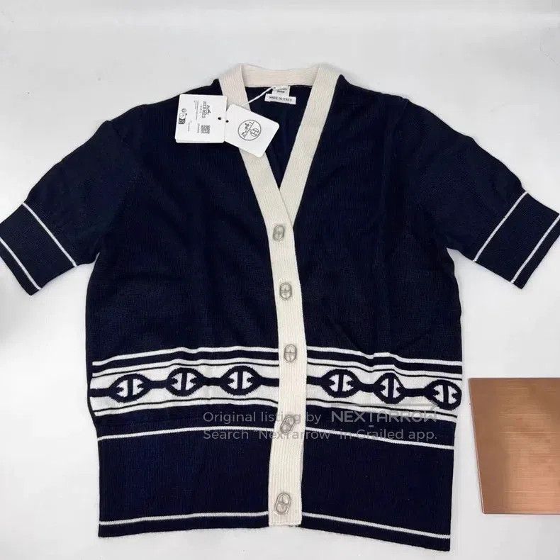 Hermes Hermes Dark Blue Knit Short Sleeve Size XS / US 0-2 / IT 36-38 - 1 Thumbnail