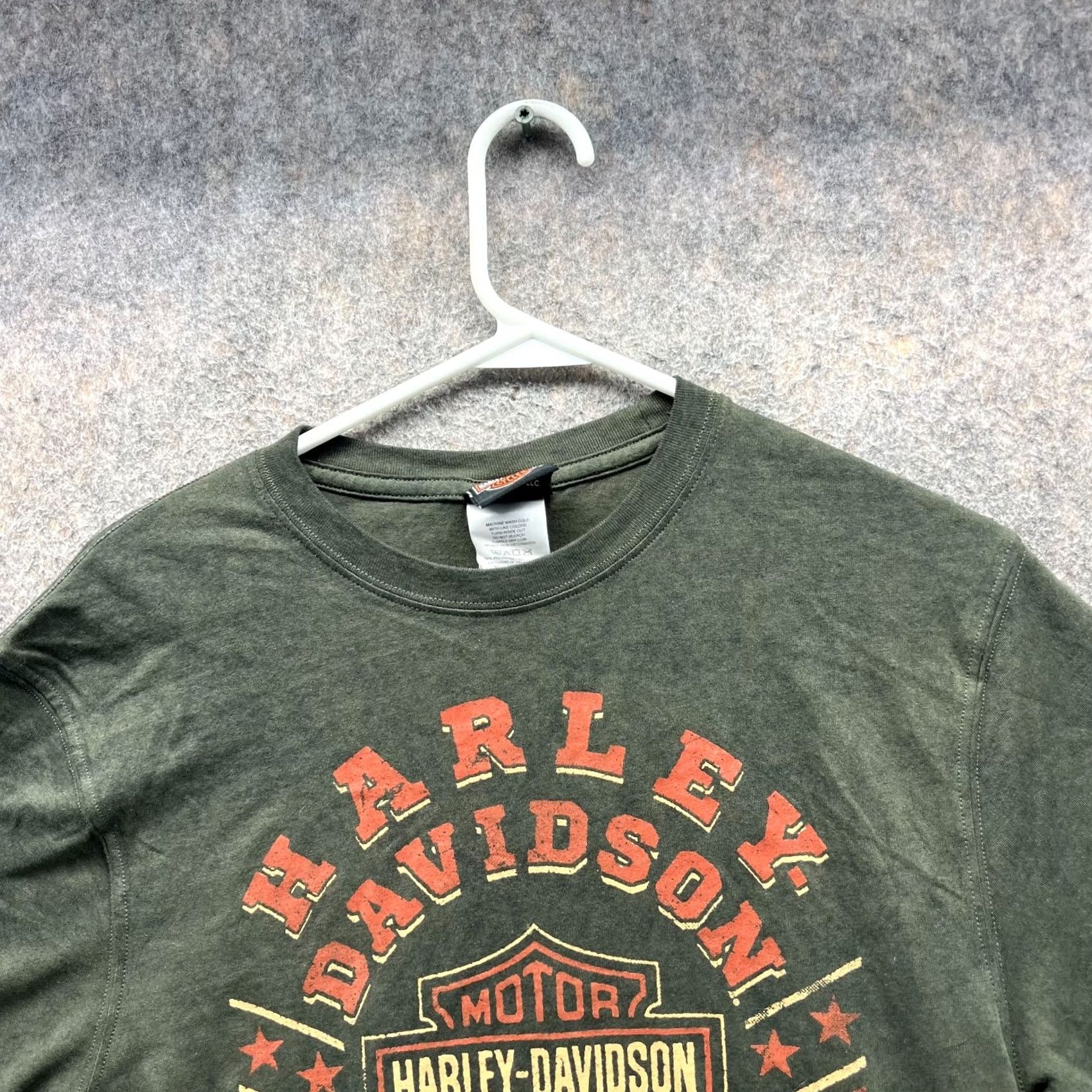 Harley Davidson Harley-Davidson Shirt Men Small Olive Green Orange Crewneck 2018 Motorcycle Vintage No Logo T-Shirt Size US S / EU 44-46 / 1 - 2 Thumbnail