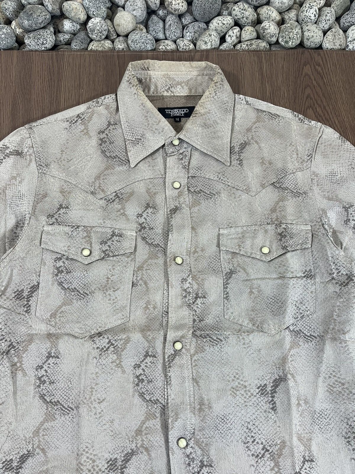 Tornado Mart Tornado Mart Snakeskin Western Shirt – Rare Japan Rock Y2K Size US S / EU 44-46 / 1 - 5 Thumbnail