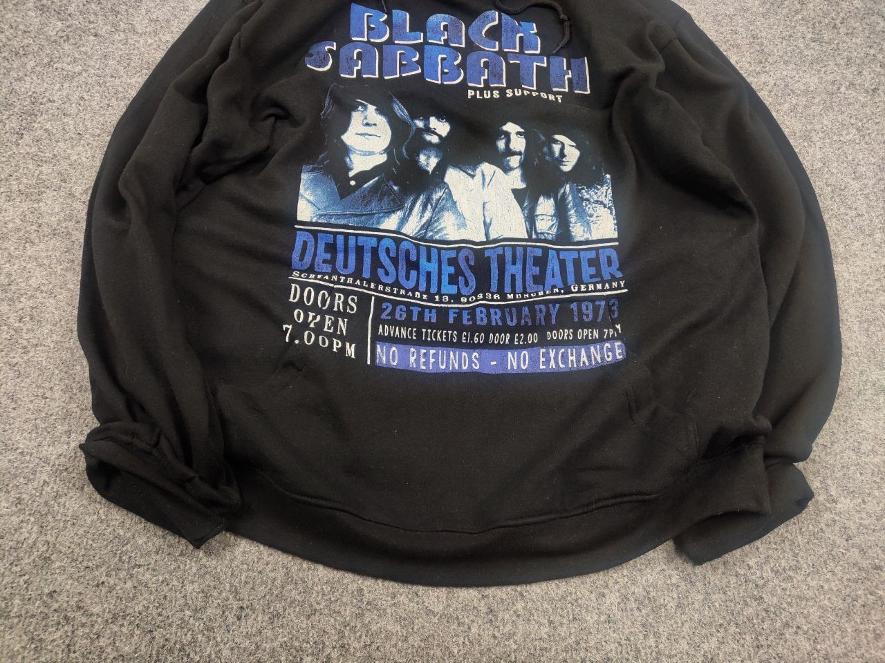 Black Sabbath Black Sabbath plus support Vintage Band Logo Black Hoodie Size US M / EU 48-50 / 2 - 5 Thumbnail