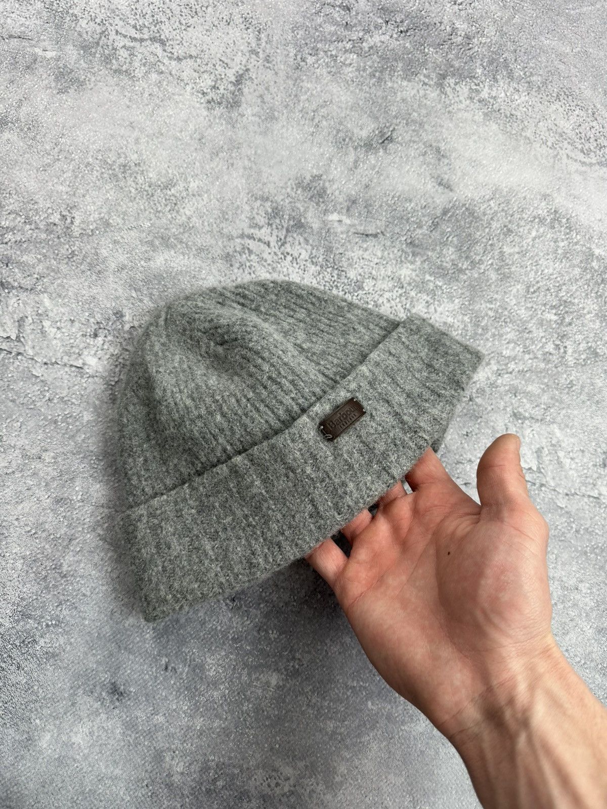 Barbour Barbour England Wool Grey Beanie Hat Knit Cap Size ONE SIZE - 1 Thumbnail