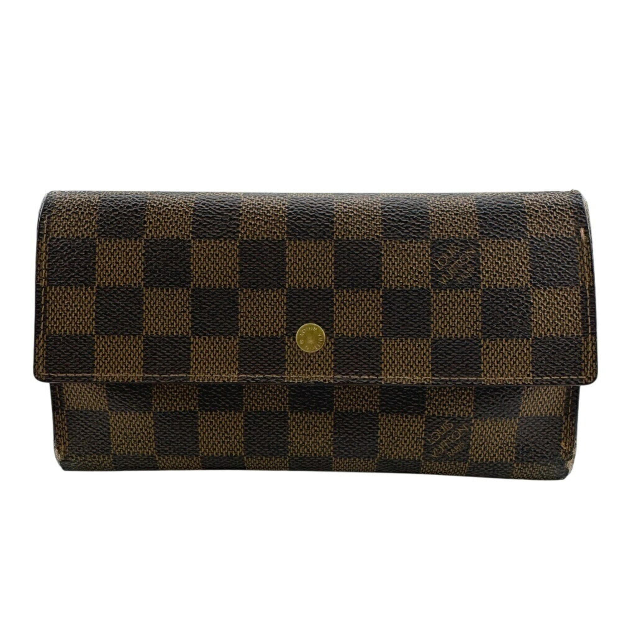 Louis Vuitton LOUIS VUITTON N61215 Porte Tresor International Tri-fold Damier Long Wallet, Brown, Unisex Size ONE SIZE - 1 Thumbnail