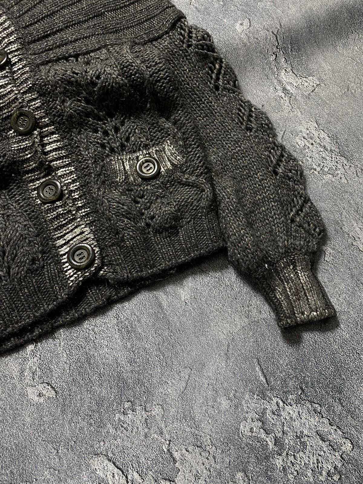 Just Cavalli Just Cavalli Chunky Knit With Open Mesh Gold Thread Sweater Size M / US 6-8 / IT 42-44 - 4 Thumbnail