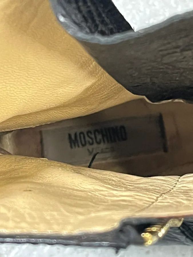 Moschino Moschino Black Leather Boots Size US 7 / EU 40 - 9 Thumbnail