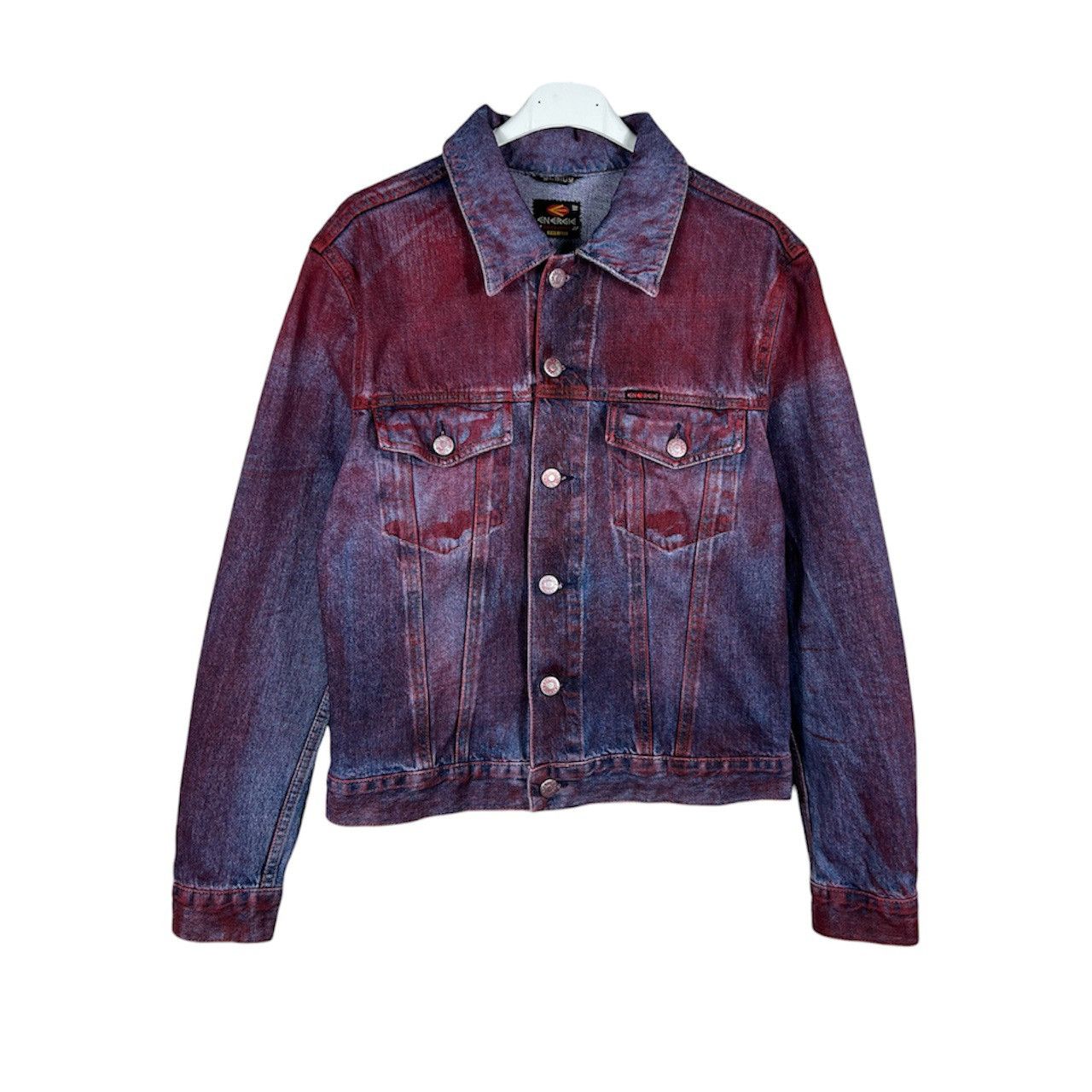 Energie Vintage Energie y2k jeans denim jacket red painted blood 90s Size M / US 6-8 / IT 42-44 - 2 Thumbnail