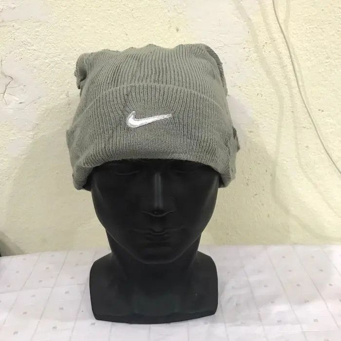 Nike × Vintage Nike Swoosh Plain Beanie Hat Size ONE SIZE - 2 Thumbnail
