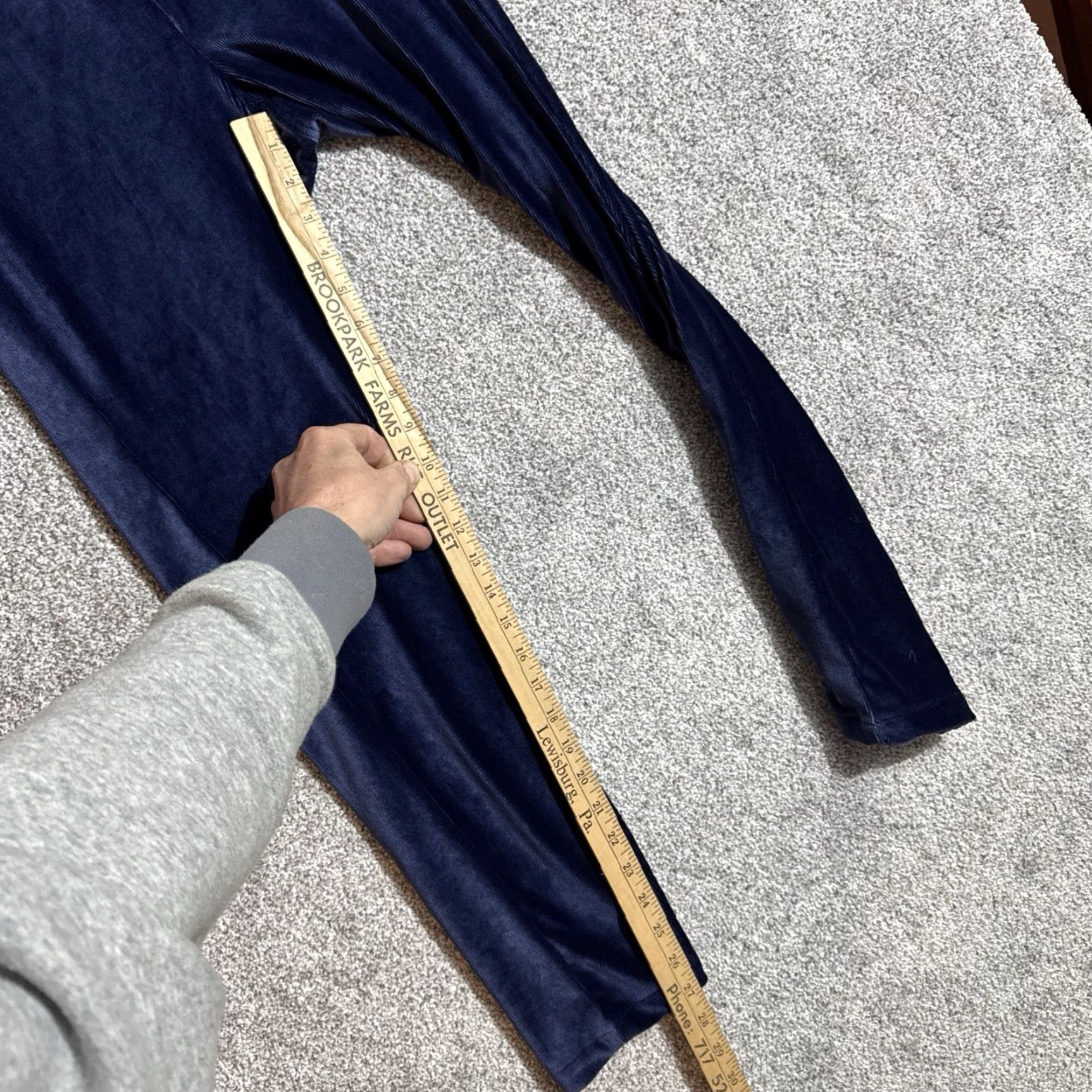 ASH DASH Y2K Glam Velour Pants Lounge Casual 90s 70s Style Womens M Blue Polyester Spandex Size 32" / US 10 / IT 46 - 4 Thumbnail