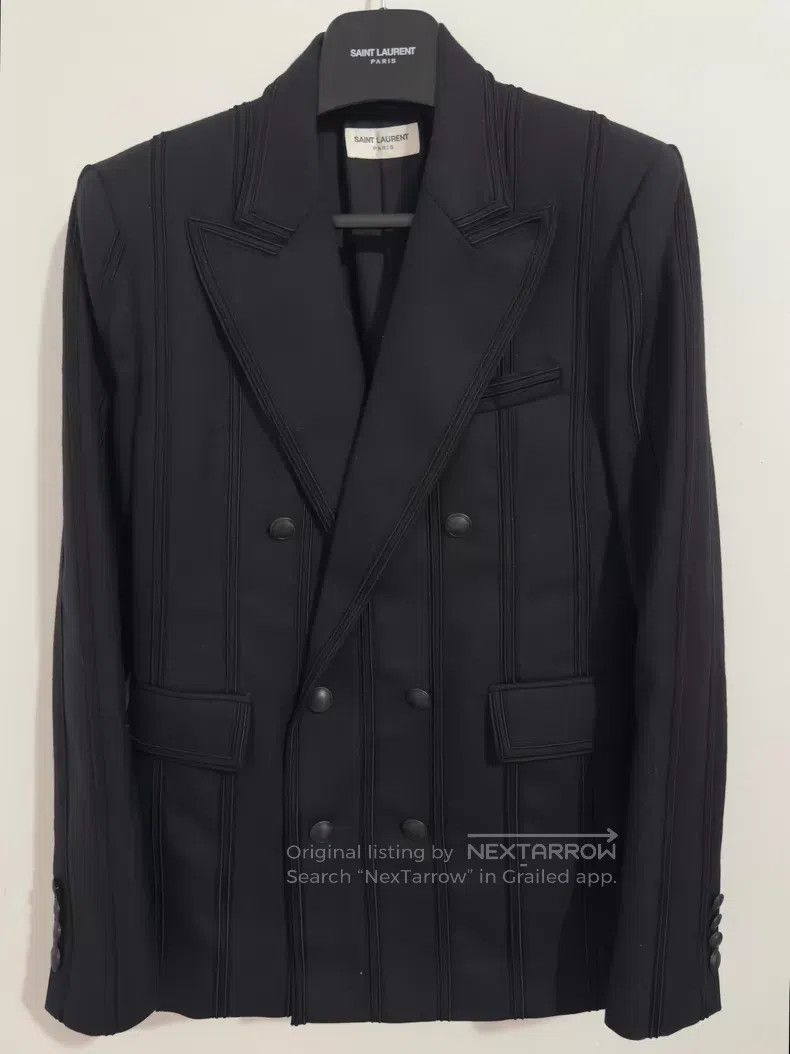 Saint Laurent Paris Saint Laurent Paris Revere Collar Double-breasted Striped Size US S / EU 44-46 / 1 - 1 Thumbnail