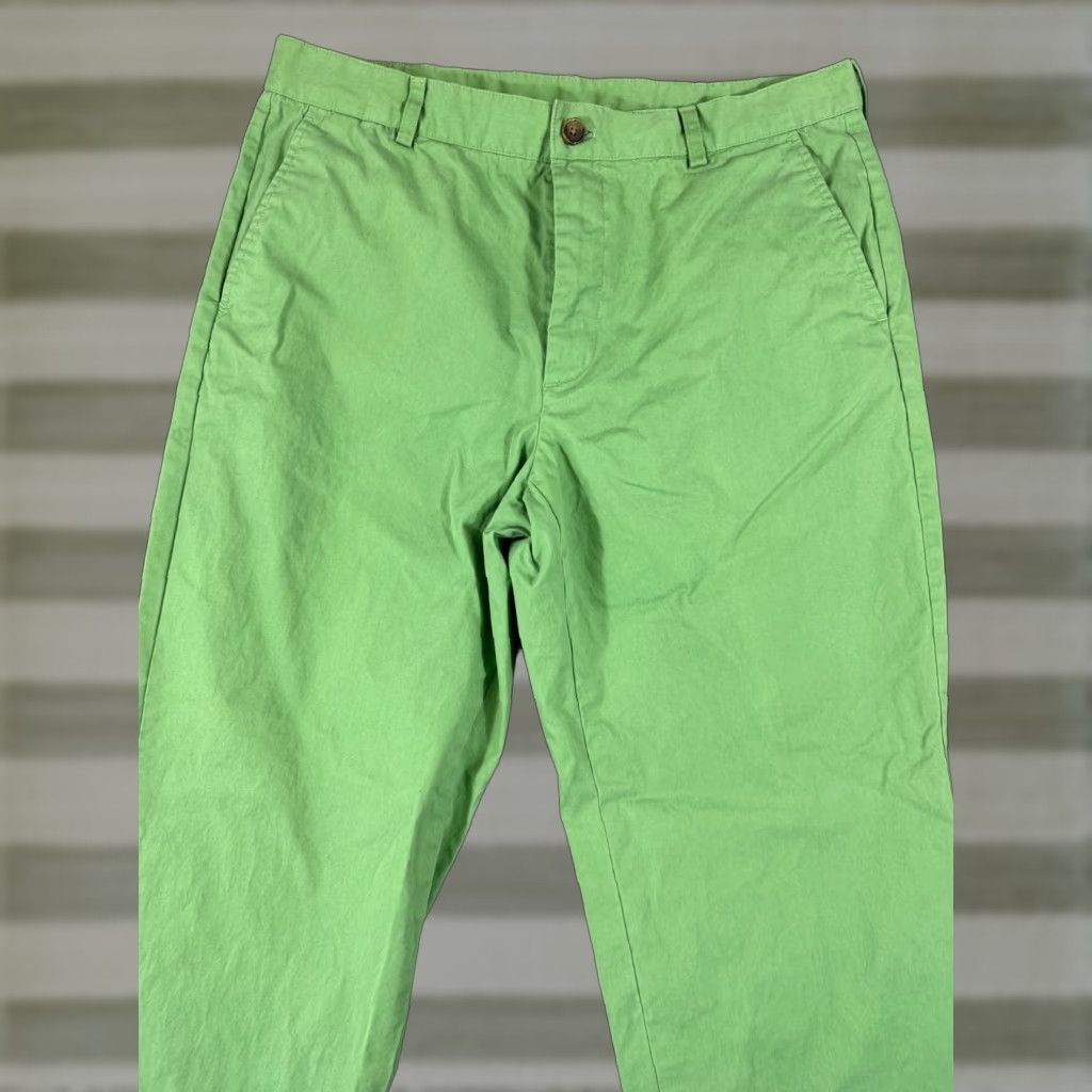 Brooks Brothers VINTAGE Brooks Brothers 346 Pants Mens 34x32 Green Cotton Flat Front Slash Pocket Chino Size US 34 / EU 50 - 1 Thumbnail