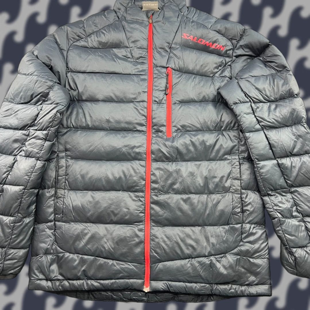 Salomon Salomon Minim Pertex Down Jacket Mens Medium Gray Full Zip Puffer Hoodie Size US M / EU 48-50 / 2 - 1 Thumbnail
