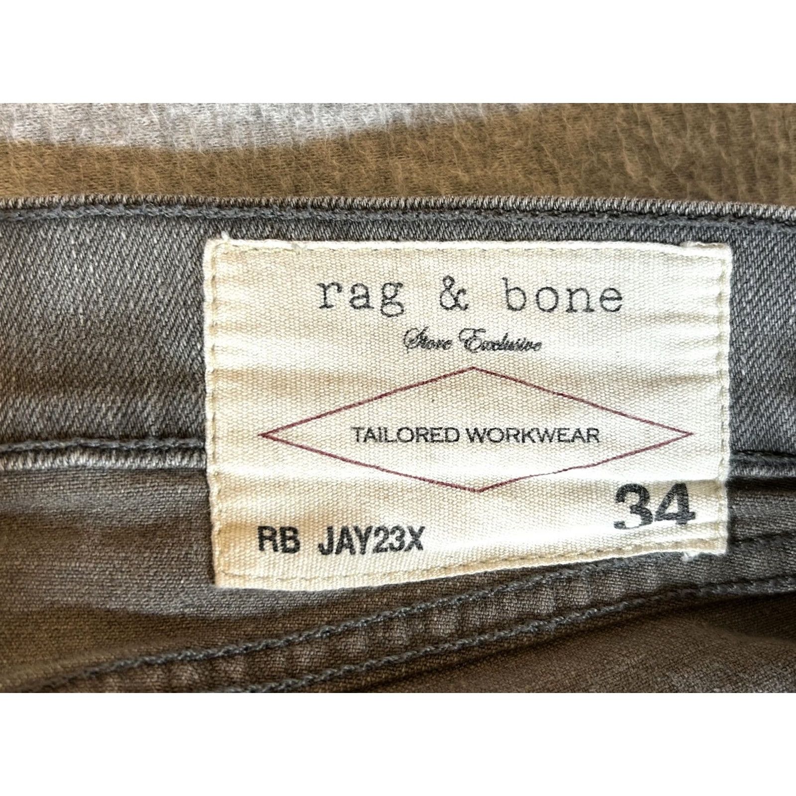 Rag & Bone rag & bone Jeans Mens 34x34 Slim Skinny Charcoal Gray Denim Stretch Button Fly Jeans Size US 34 / EU 50 - 7 Thumbnail