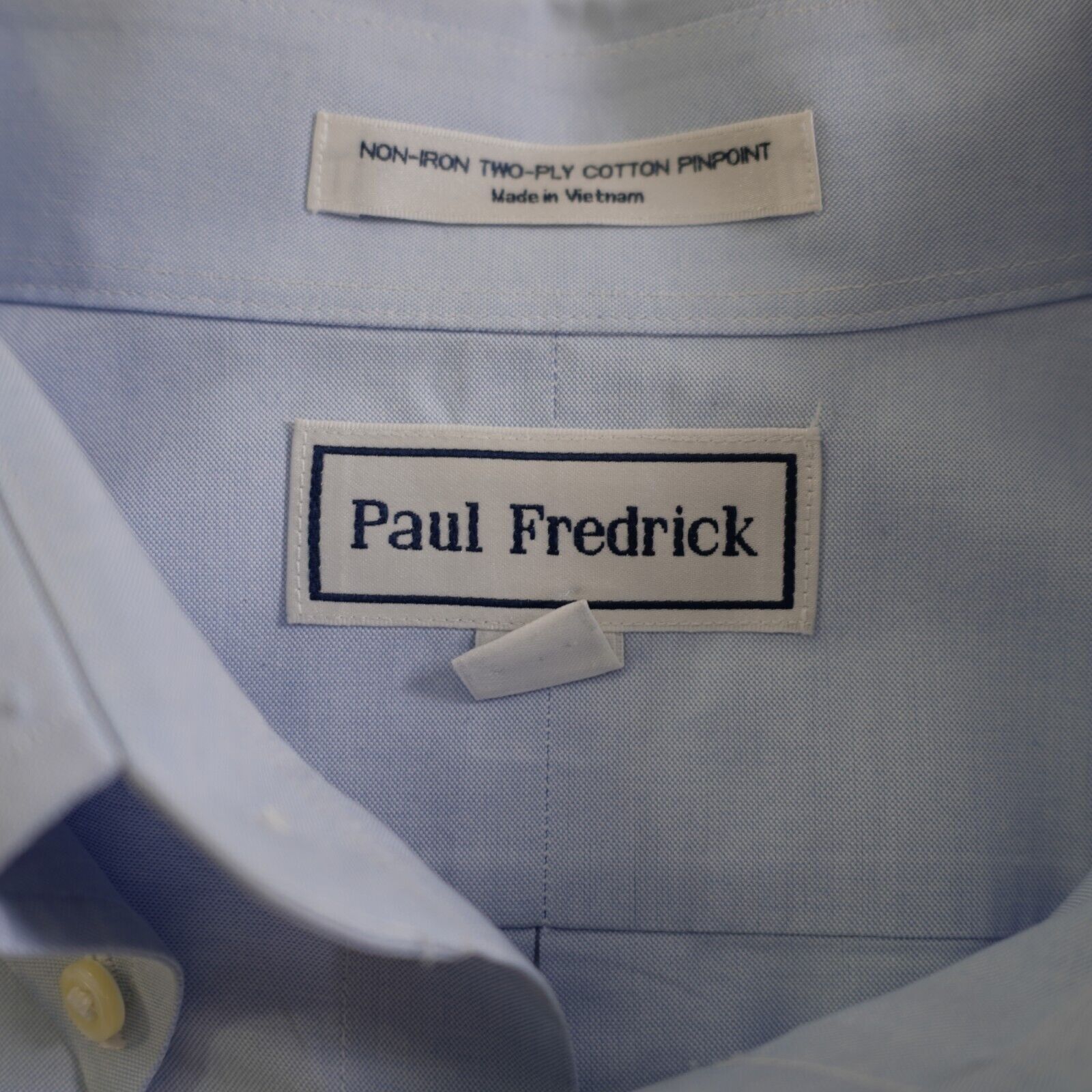 Paul Fredrick DAMAGED Paul Fredrick Blue Non Iron 17 / 37 Button Down Two Size US XL / EU 56 / 4 - 10 Thumbnail