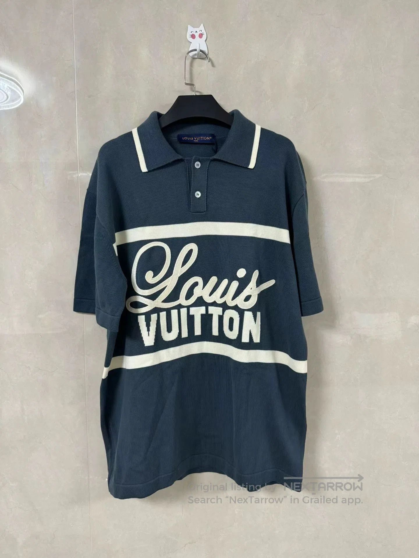 Louis Vuitton Green Embroidered Knit Polo.