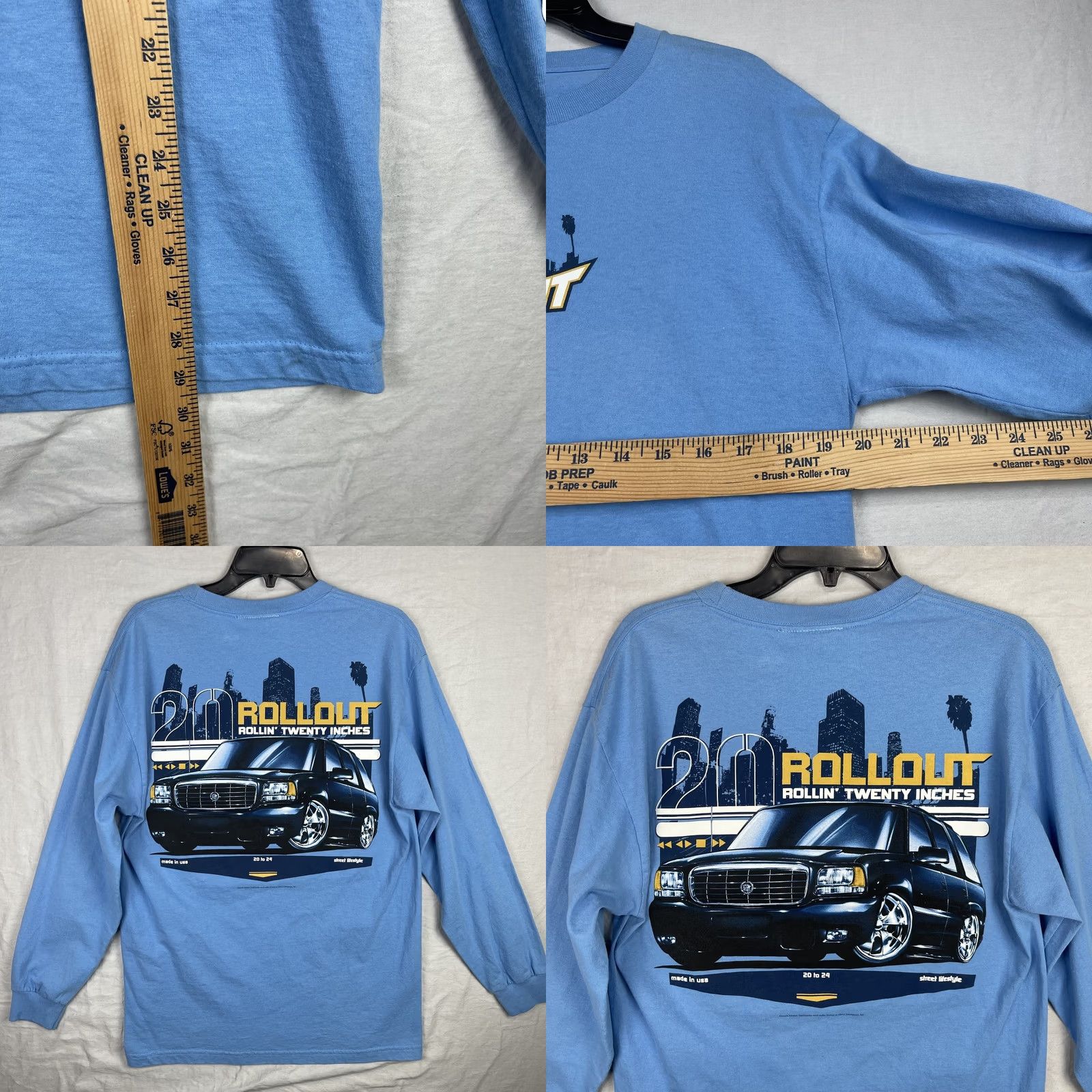 Vintage VINTAGE ODM Rollout Shirt Mens Large Blue Cadillac 20 Inch Rims Lifestyle Y2K Shirt Mens Large Blue Cadillac 20 Inch Rims Lifestyle Y2K Size US L / EU 52-54 / 3 - 8 Thumbnail