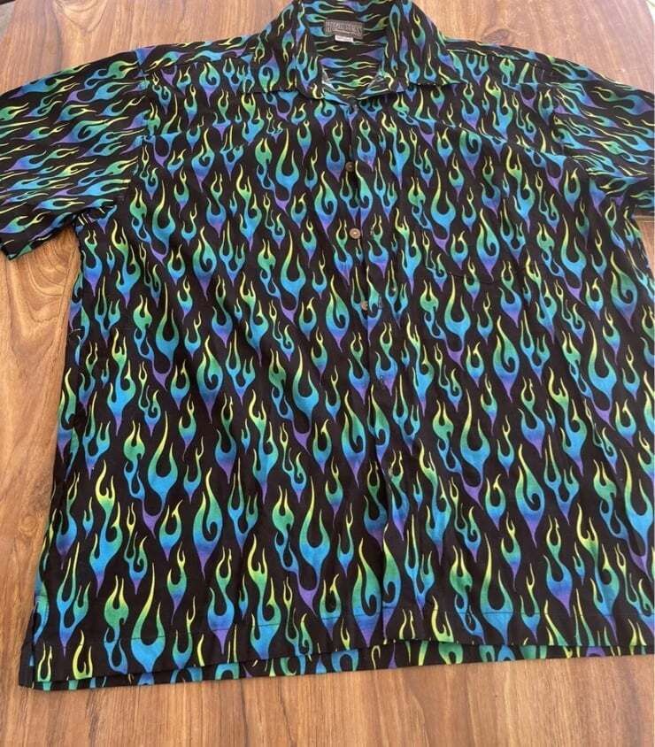 Designer × Vintage High Seas Trading Co Shirt Passion Fire Blue Green USA Size US XL / EU 56 / 4 - 5 Thumbnail