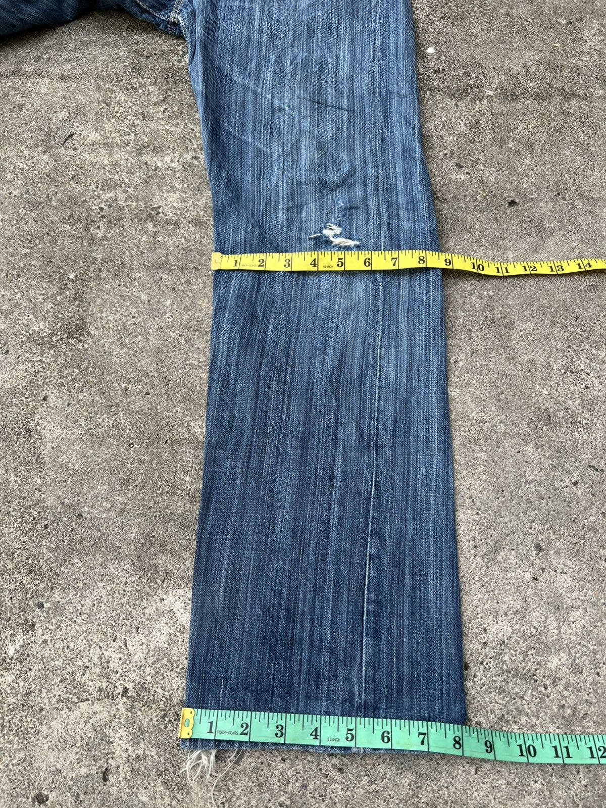 If Six Was Nine Vintage Sugar Canes Selvedge Honolulu Hawaii Distress Jean Size US 30 / EU 46 - 6 Thumbnail
