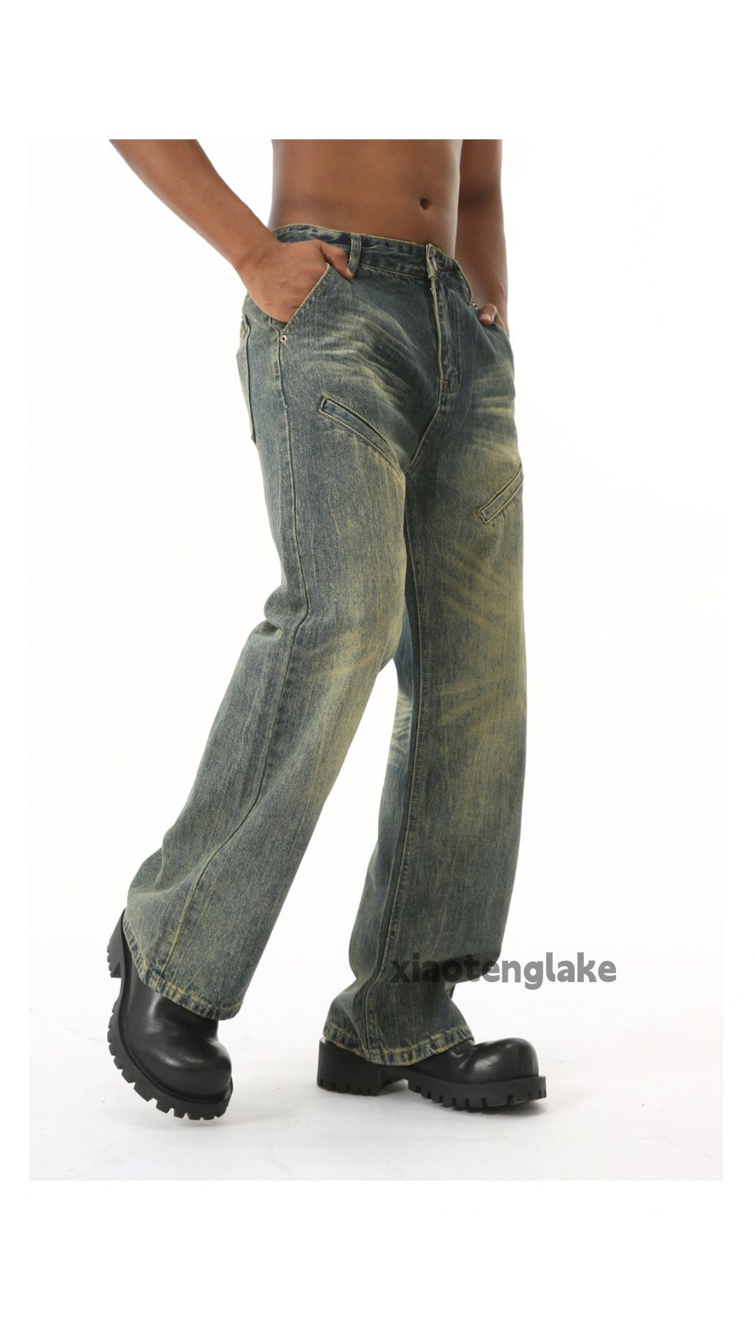 Jean × Vintage washed faded cleanfit yuppie bootcut grunge jeans Size US 28 / EU 44 - 7 Thumbnail