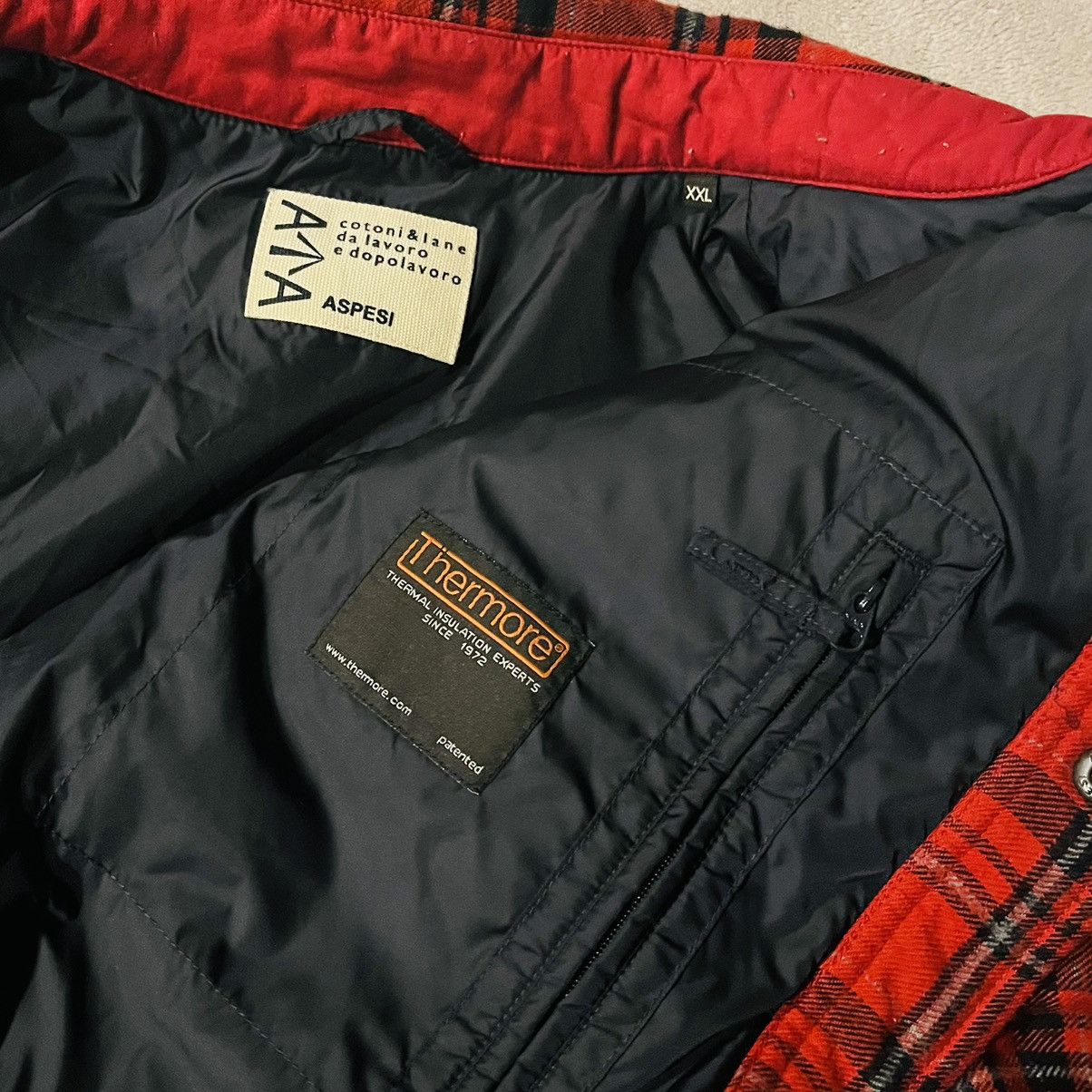 Aspesi ASPESI Italy Thermore Red Flannel Plaid Snap Overshirt XXL Size US XXL / EU 58 / 5 - 4 Thumbnail