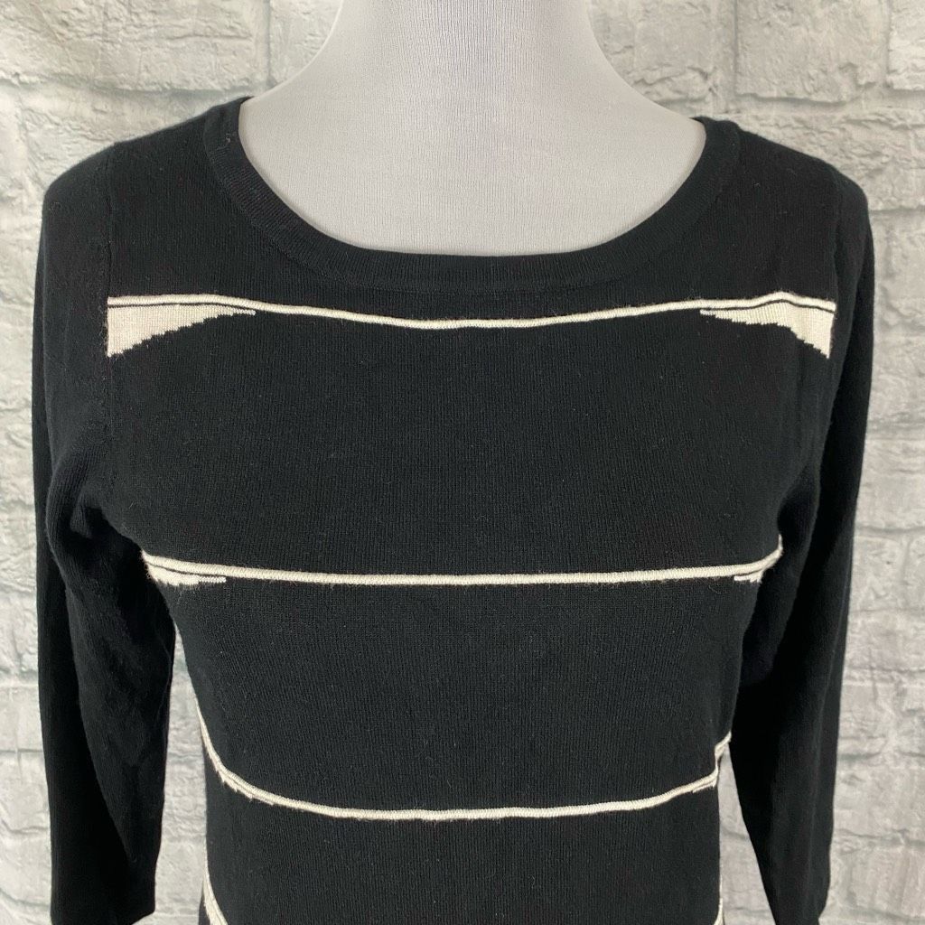 Other Venini women M scoopneck stripe sweater 3/4 sleeves black & Size M / US 6-8 / IT 42-44 - 3 Thumbnail