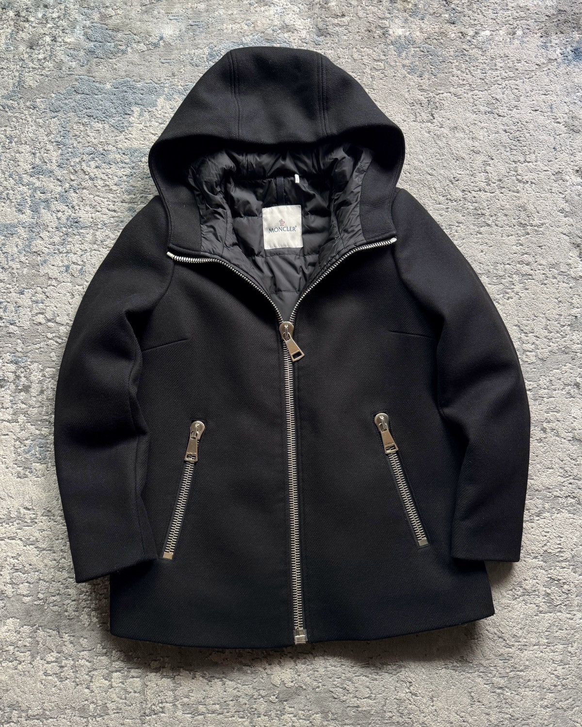 Moncler Moncler Arbu Wool Down Hooded Coat Size 1 Size XS / US 0-2 / IT 36-38 - 2 Thumbnail
