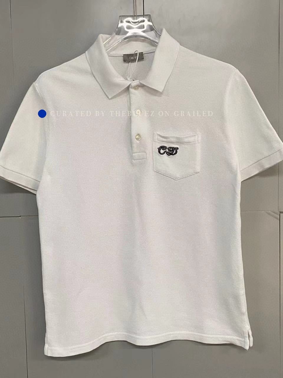 Dior CD Embroidery Pocket Polo in White Size US XS / EU 42 / 0 - 1 Thumbnail
