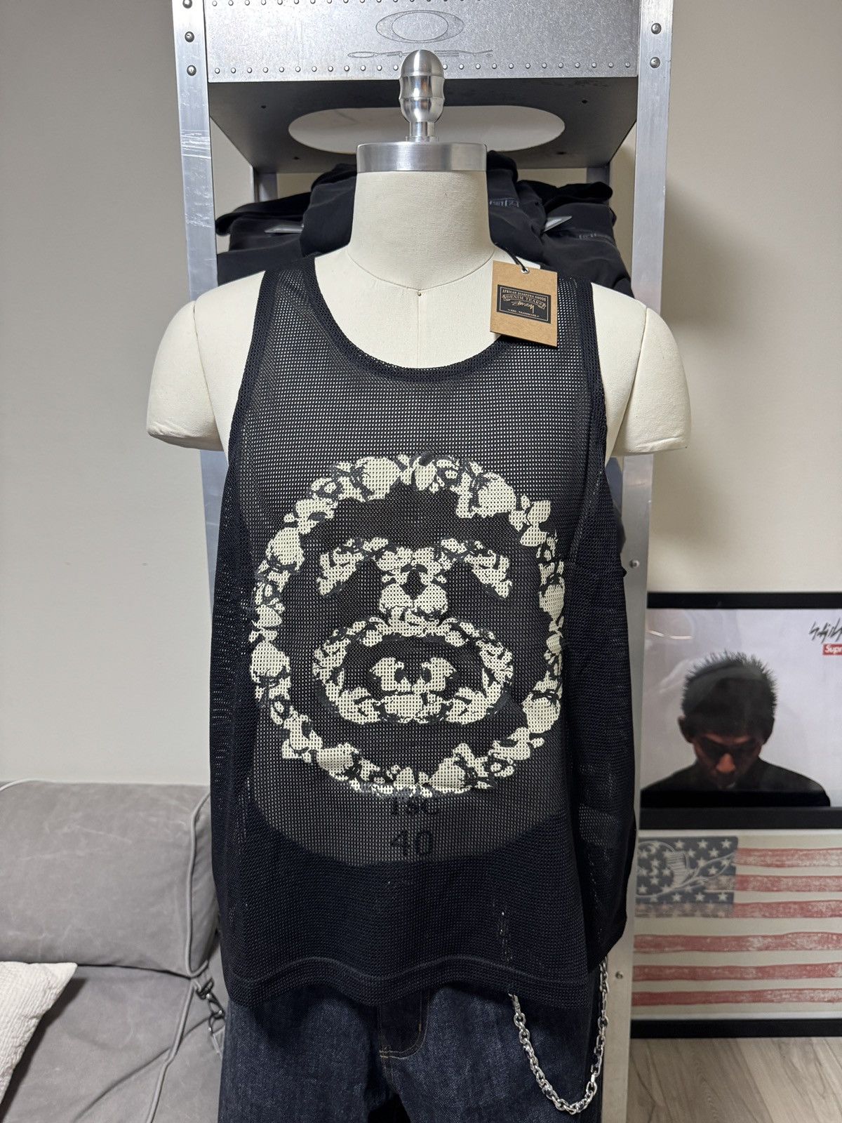 DENIM TEARS × Stussy Denim Tears x Stussy Double S Wreath Gym Tank