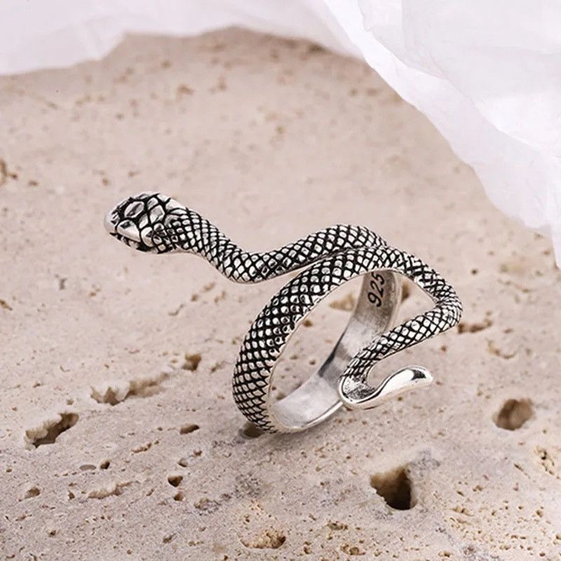 Jewelry Simple Winding Snake Vintage Ring Size ONE SIZE - 4 Thumbnail