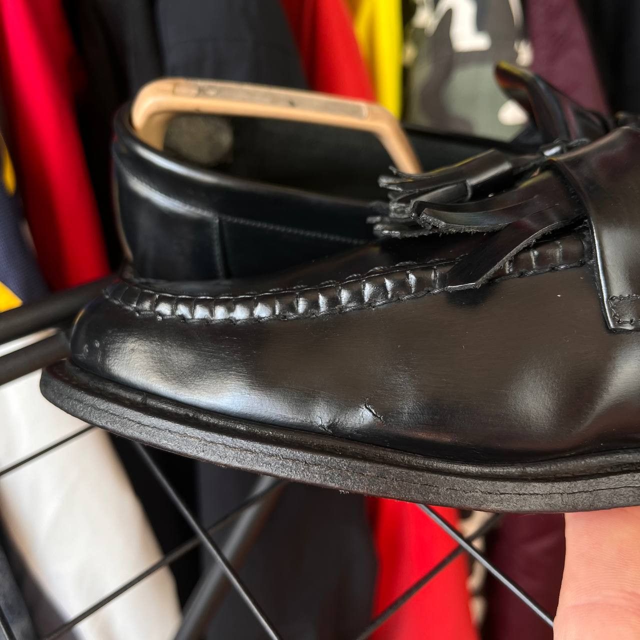Loake Vintage Loake Tasseled Black Leather Loafers Size US 11.5 / EU 44-45 - 9 Thumbnail
