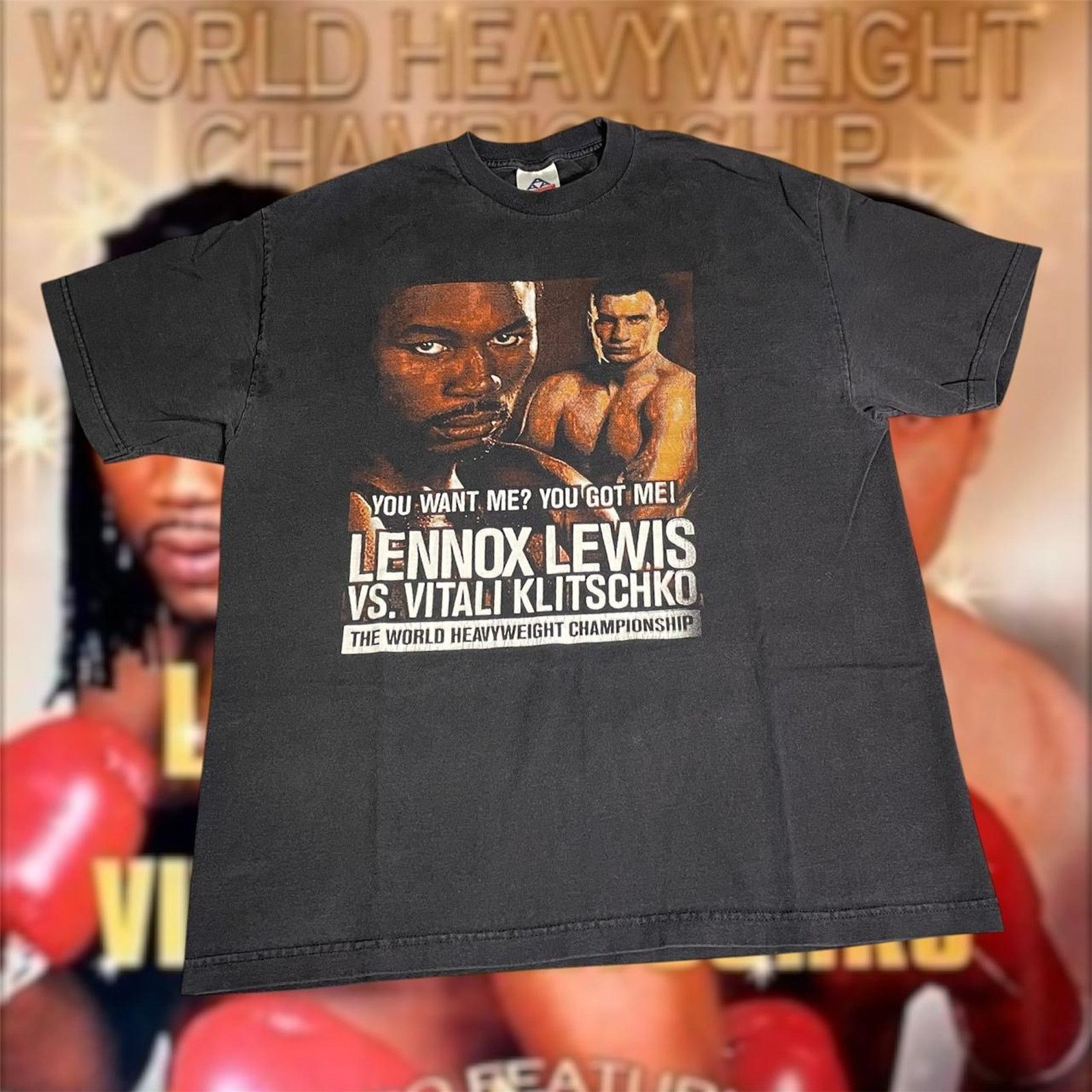 Vintage Y2K 2003 Lennox Lewis vs Vitali Klitschko Boxing Merch Tee Size US XL / EU 56 / 4 - 1 Thumbnail