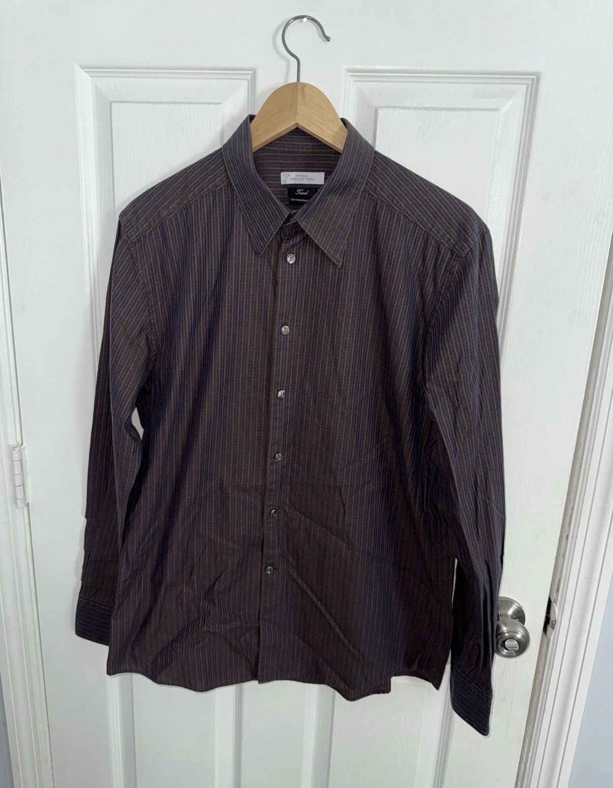 Versace Vintage Versace Collection Spellout Multi Logo Shirt 90s y2k Size US S / EU 44-46 / 1 - 2 Thumbnail