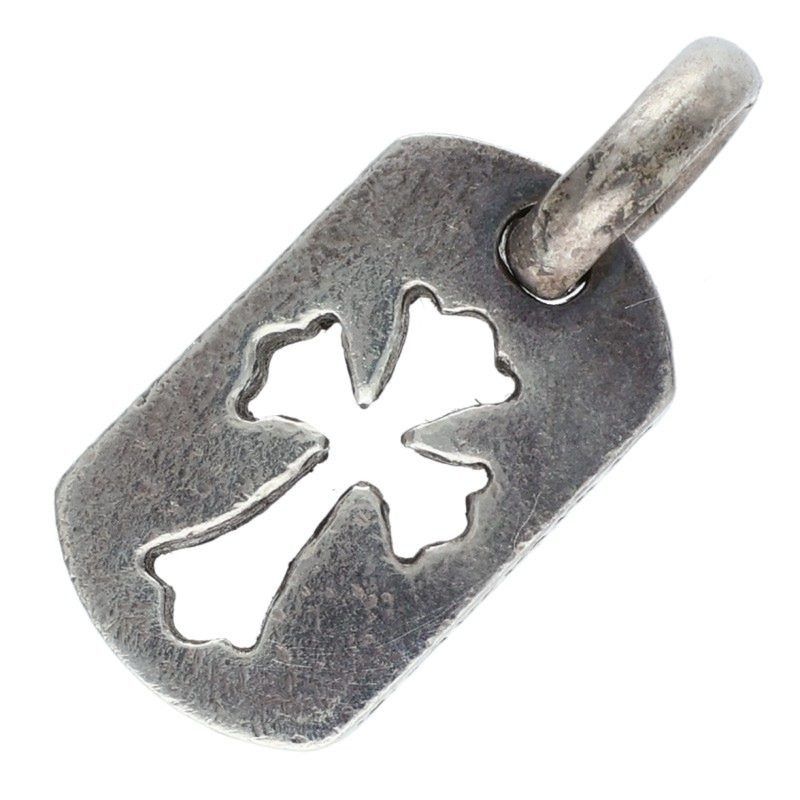 Chrome Hearts Tiny Cutout Cross Dog Tag Pendant | Grailed