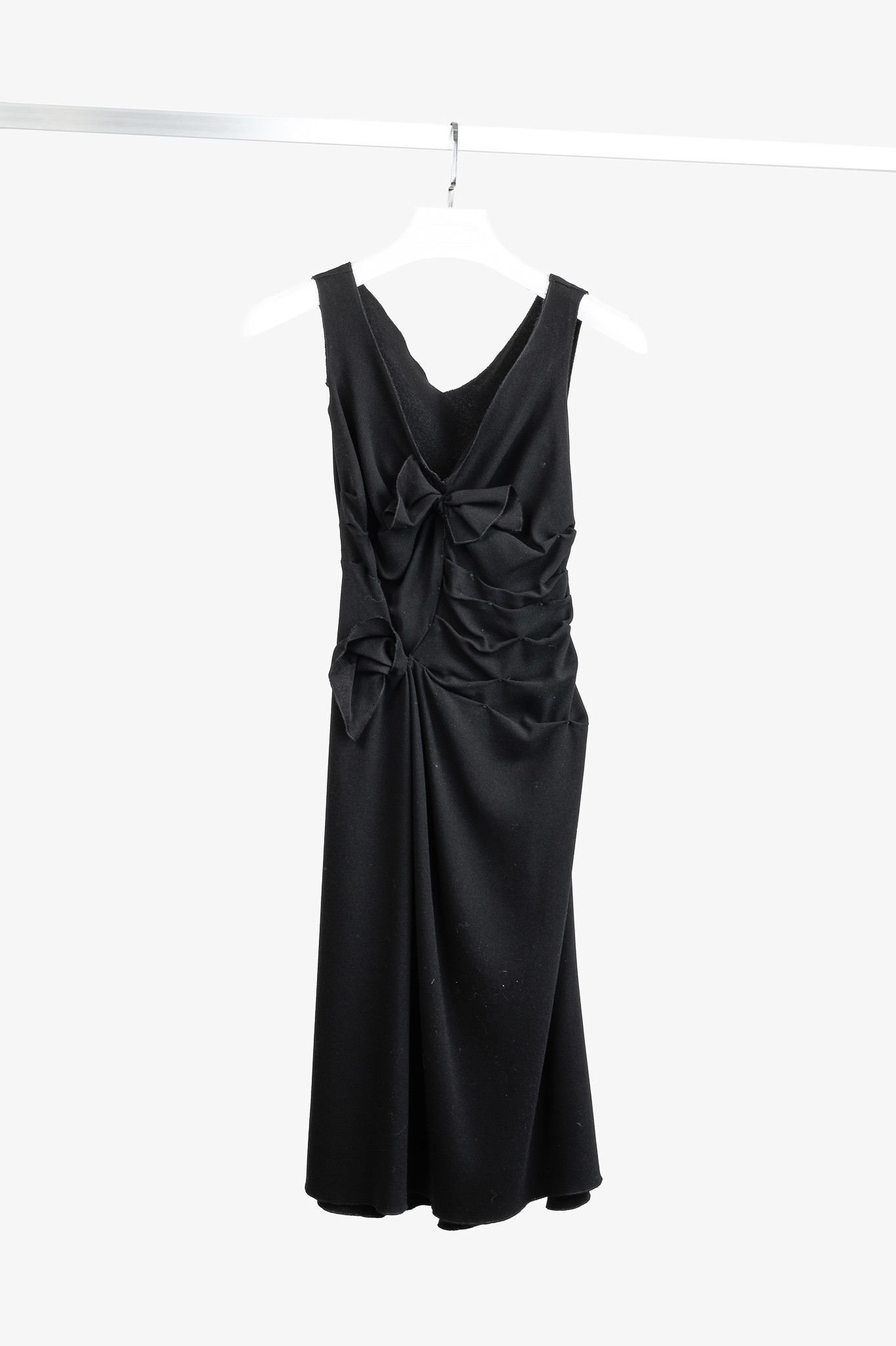Prada Prada Black Crepe Bow Sleeveless Dress Size XS / US 0-2 / IT 36-38 - 1 Thumbnail