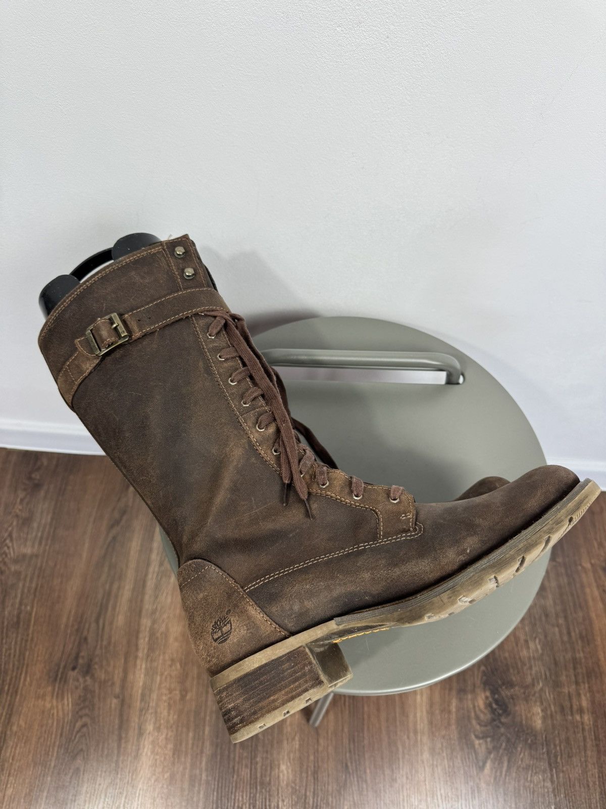 Timberland Timberland Tall Leather Biker Combat Boots Lace Up US10 Size US 10 / IT 40 - 12 Thumbnail