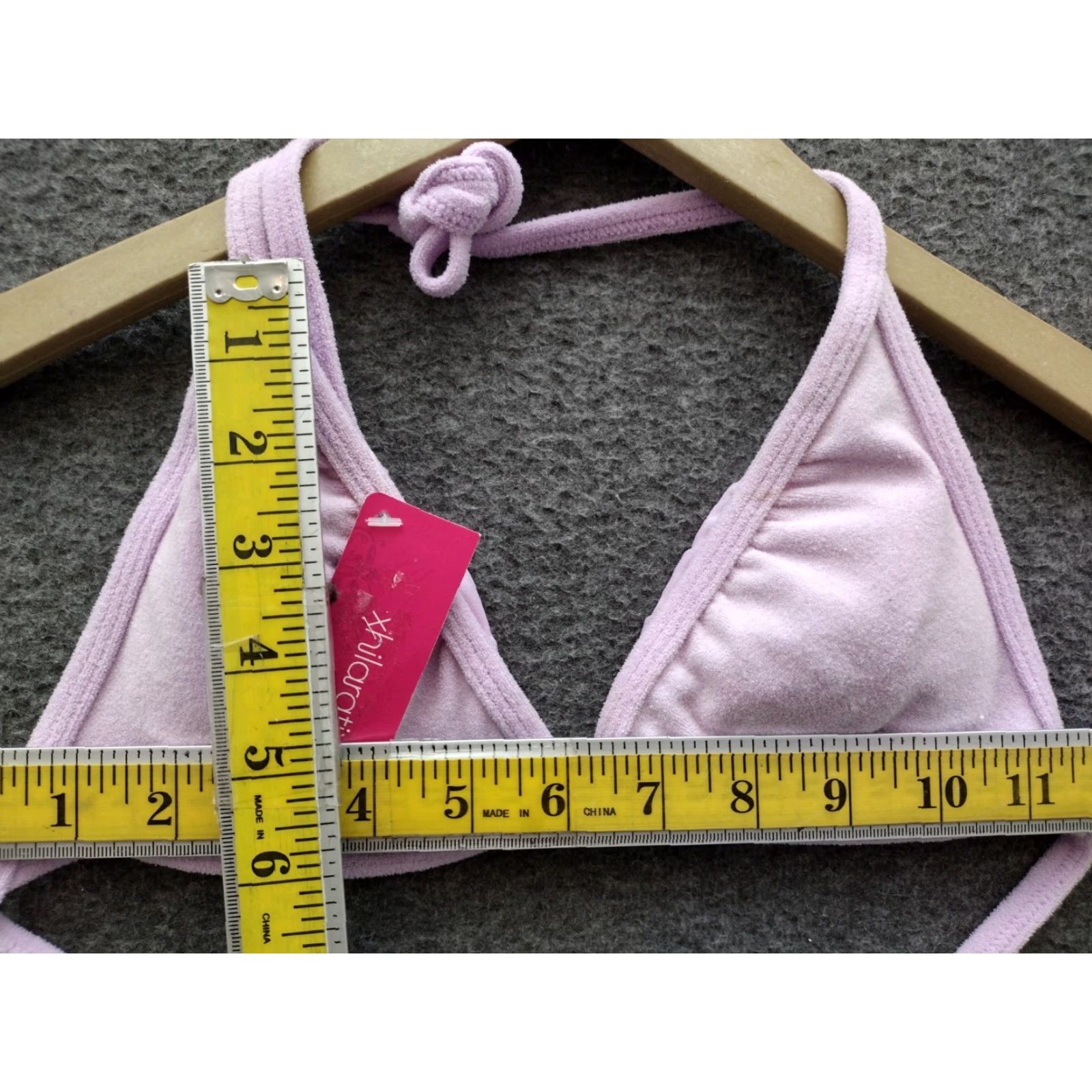 Vintage Xhilaration Bikini Top Juniors Women's Spaghetti String Violet M 4-6 Swim Top Size M / US 6-8 / IT 42-44 - 4 Thumbnail