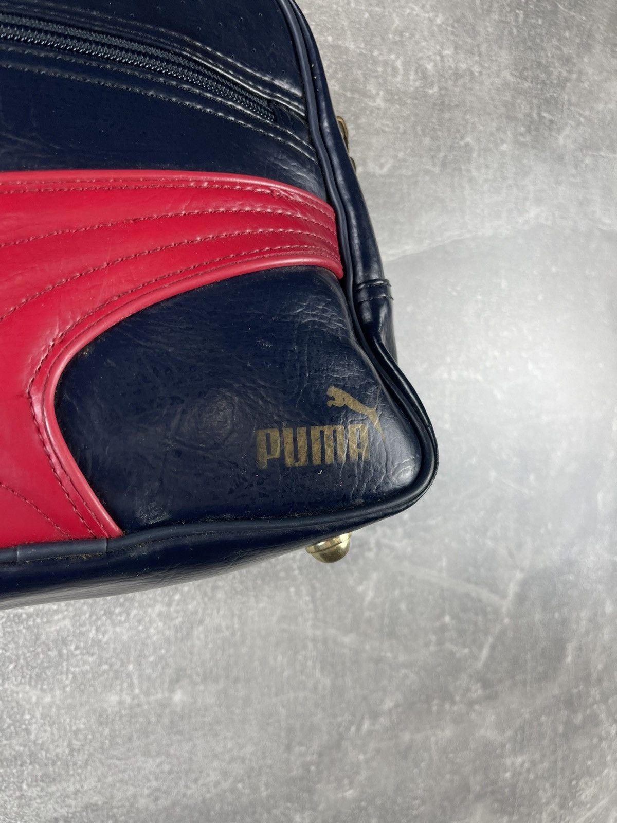 Puma Vintage Puma Mini Boston Bag Black Faux Leather Handbag Size ONE SIZE - 4 Thumbnail