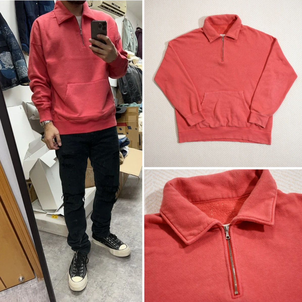 visvim☆JUMBO SWEAT ZIP P.O.(UNEVEN DYE) visvim JUMBO SWEAT ZIP P.O. (UNEVEN DYE) MUSTARD | REVERSIBLE