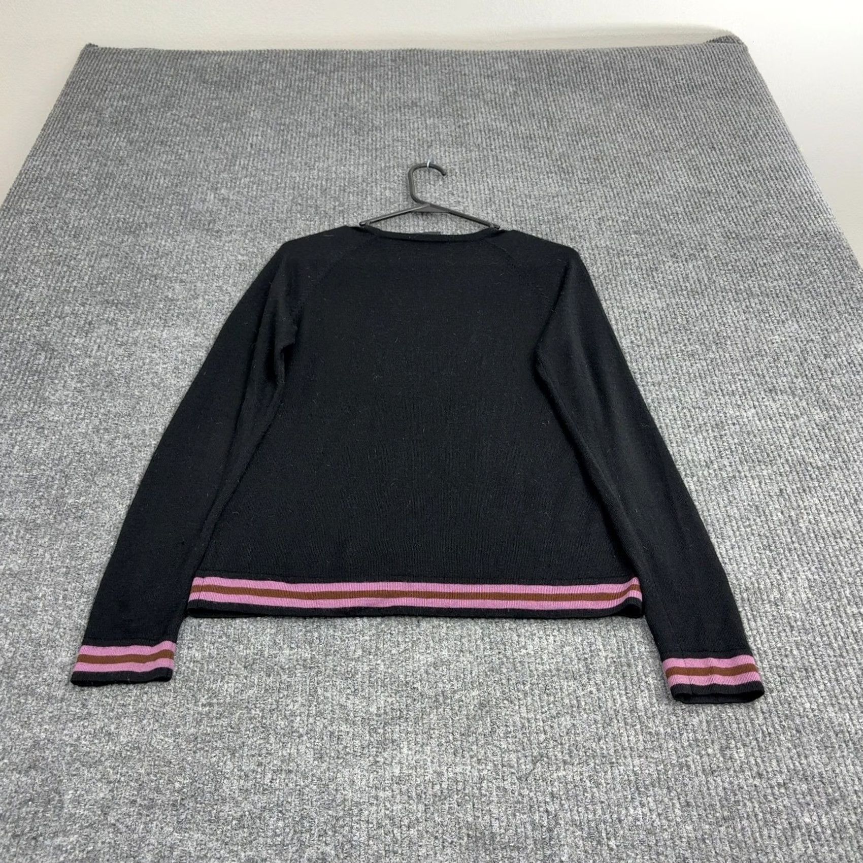 Vintage James Coviello x Anna Sui Sweater Womens S Black Wool Blend Floral Knit Indie Size S / US 4 / IT 40 - 4 Thumbnail