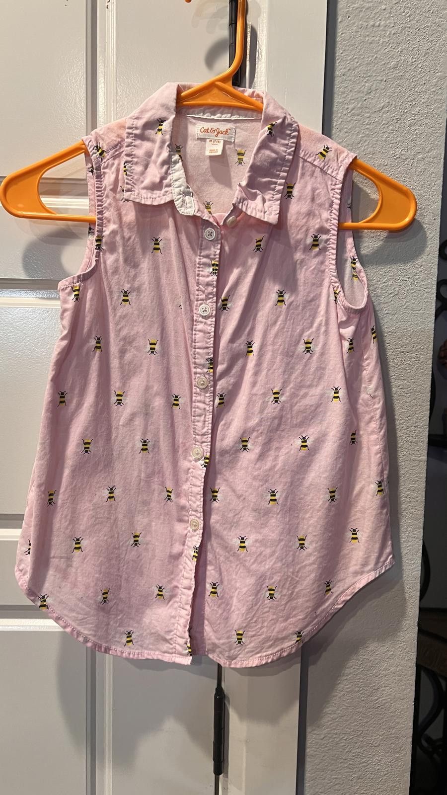 Other Cute Cat & Jack Pink Bee Print Sleeveless Shirt for Kids Size M / US 6-8 / IT 42-44 - 1 Thumbnail