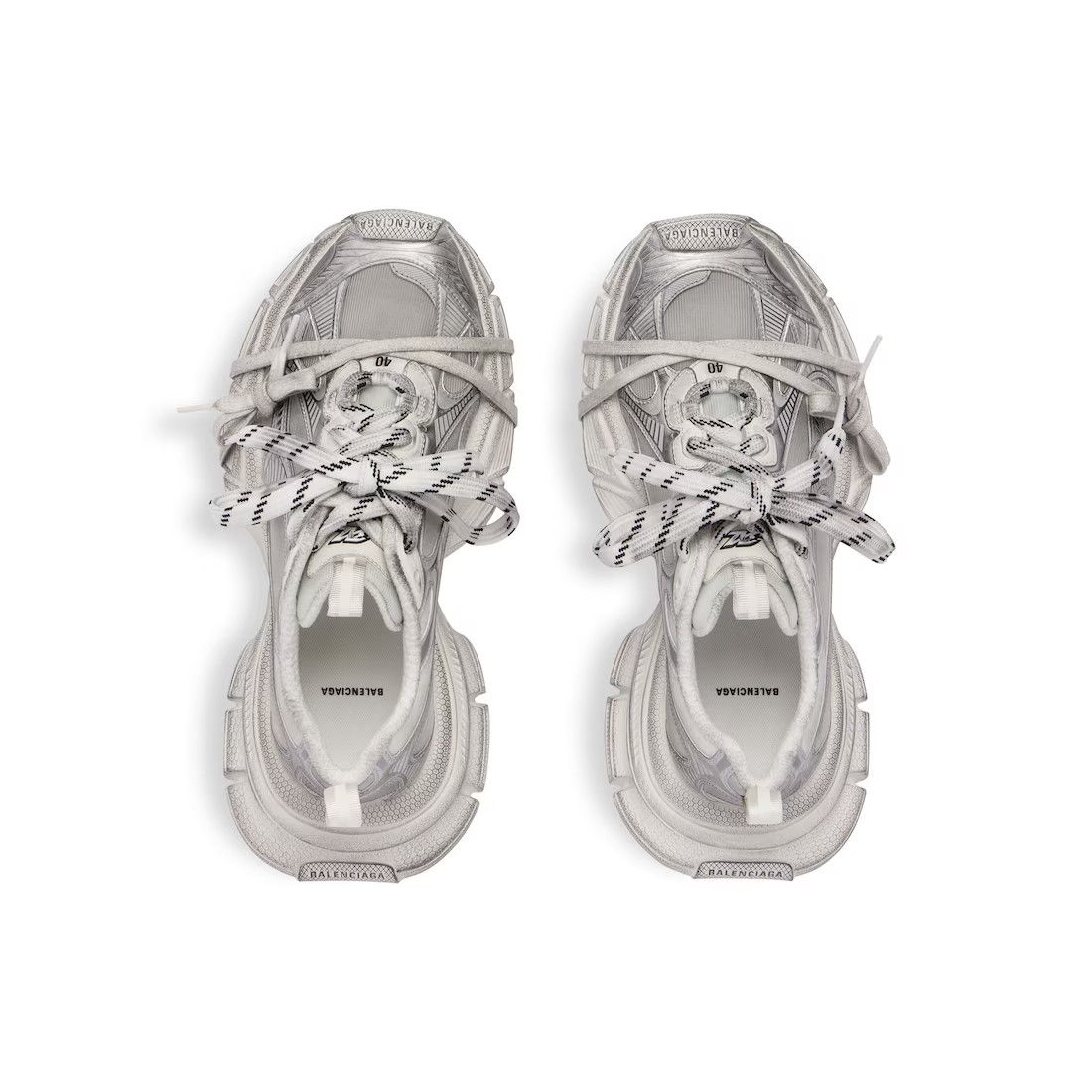 Balenciaga o1bcso1str0325 3XL Summer Mesh Sneakers in White/Grey Size US 11 / EU 44 - 5 Thumbnail