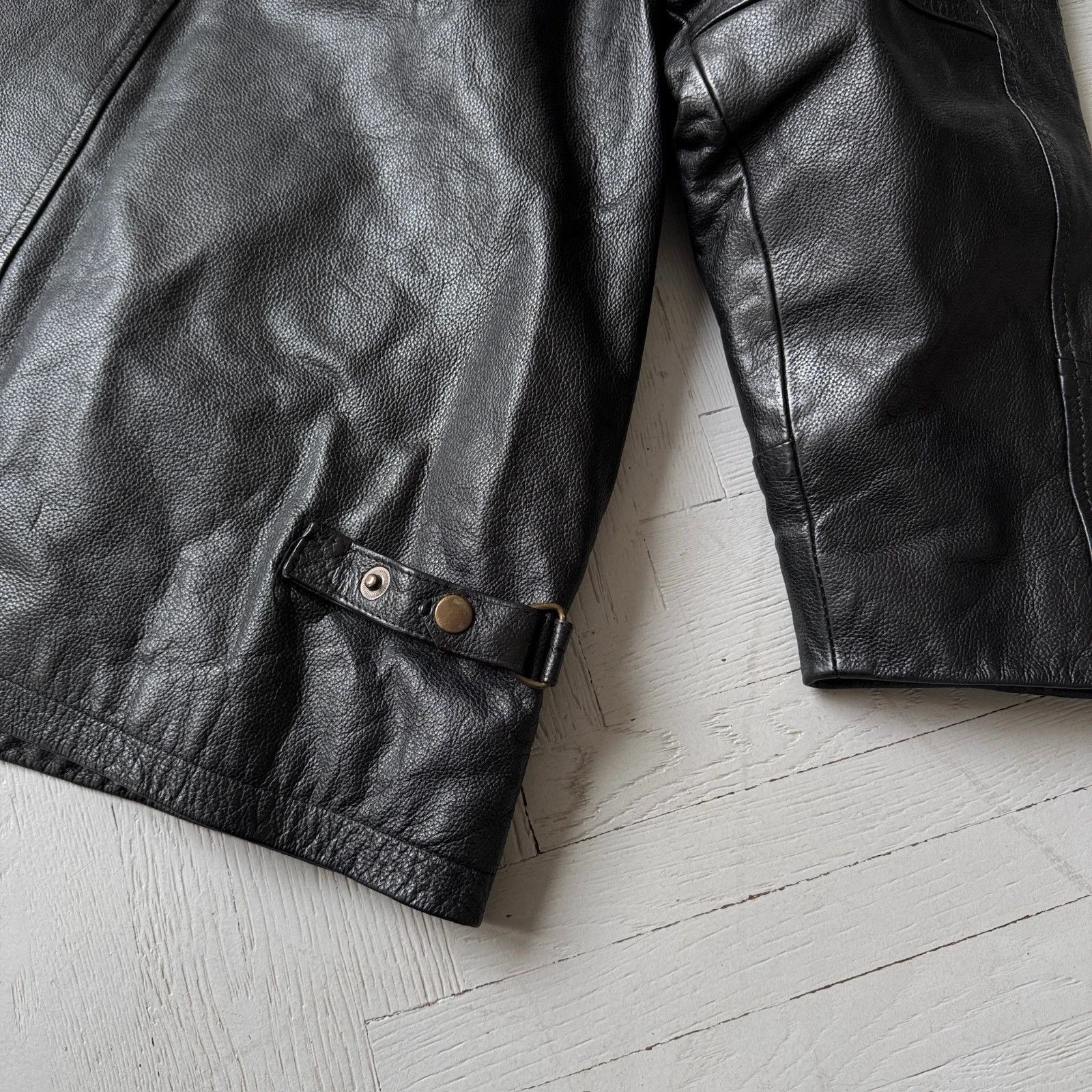 Vintage Vintage Real Leather Collared Gangster Jacket Car Coat Size US L / EU 52-54 / 3 - 7 Thumbnail